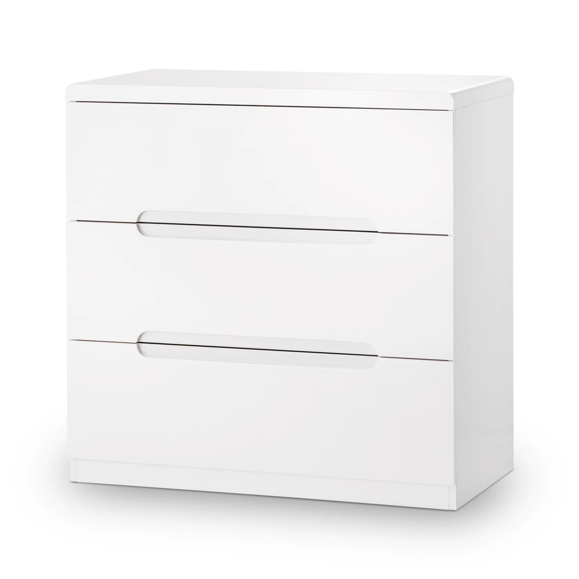 Manhattan Chest of Drawers - 3 Drawer - Small - White Gloss