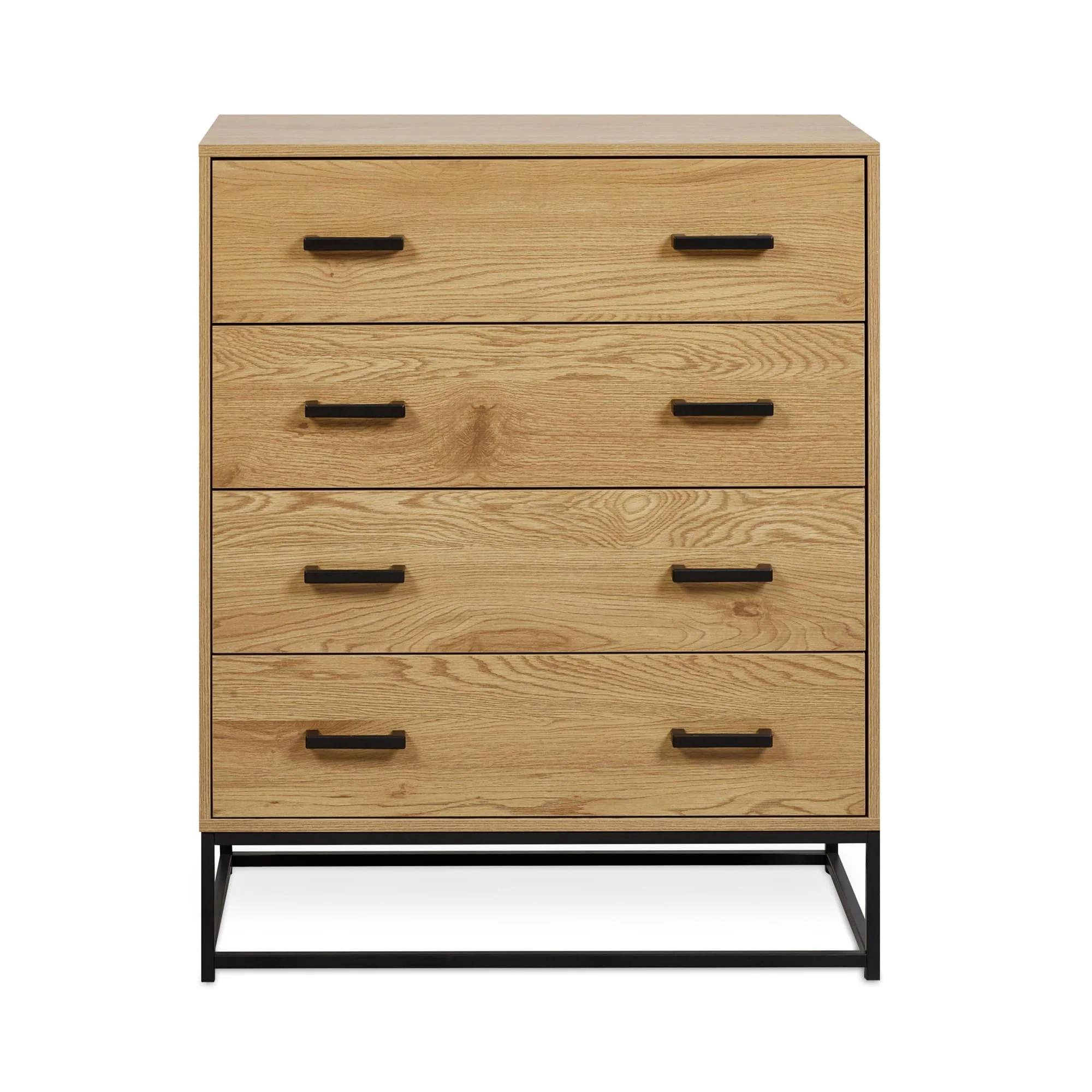 Harlow Light Oak Effect Chest of Drawers - 4 Drawer