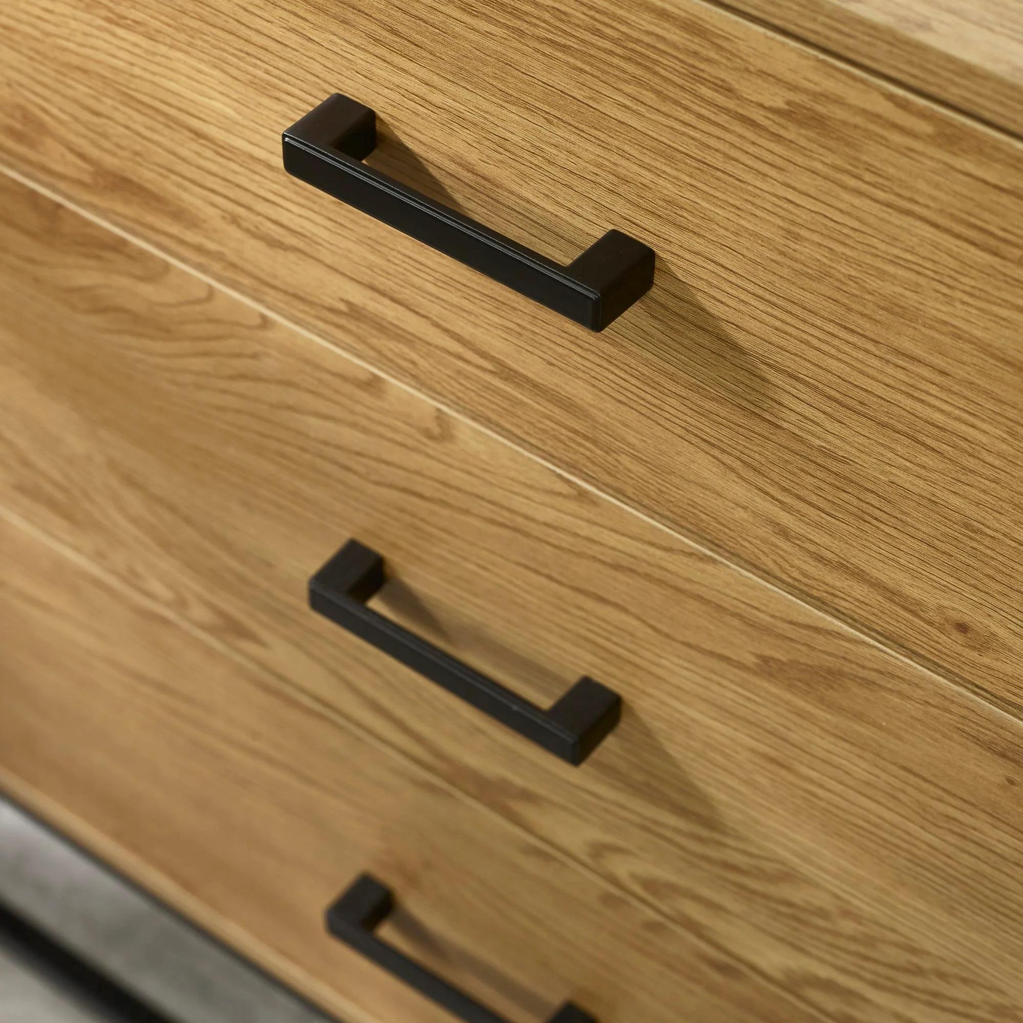 Harlow Light Oak Effect Chest of Drawers - 6 Drawer - Wide