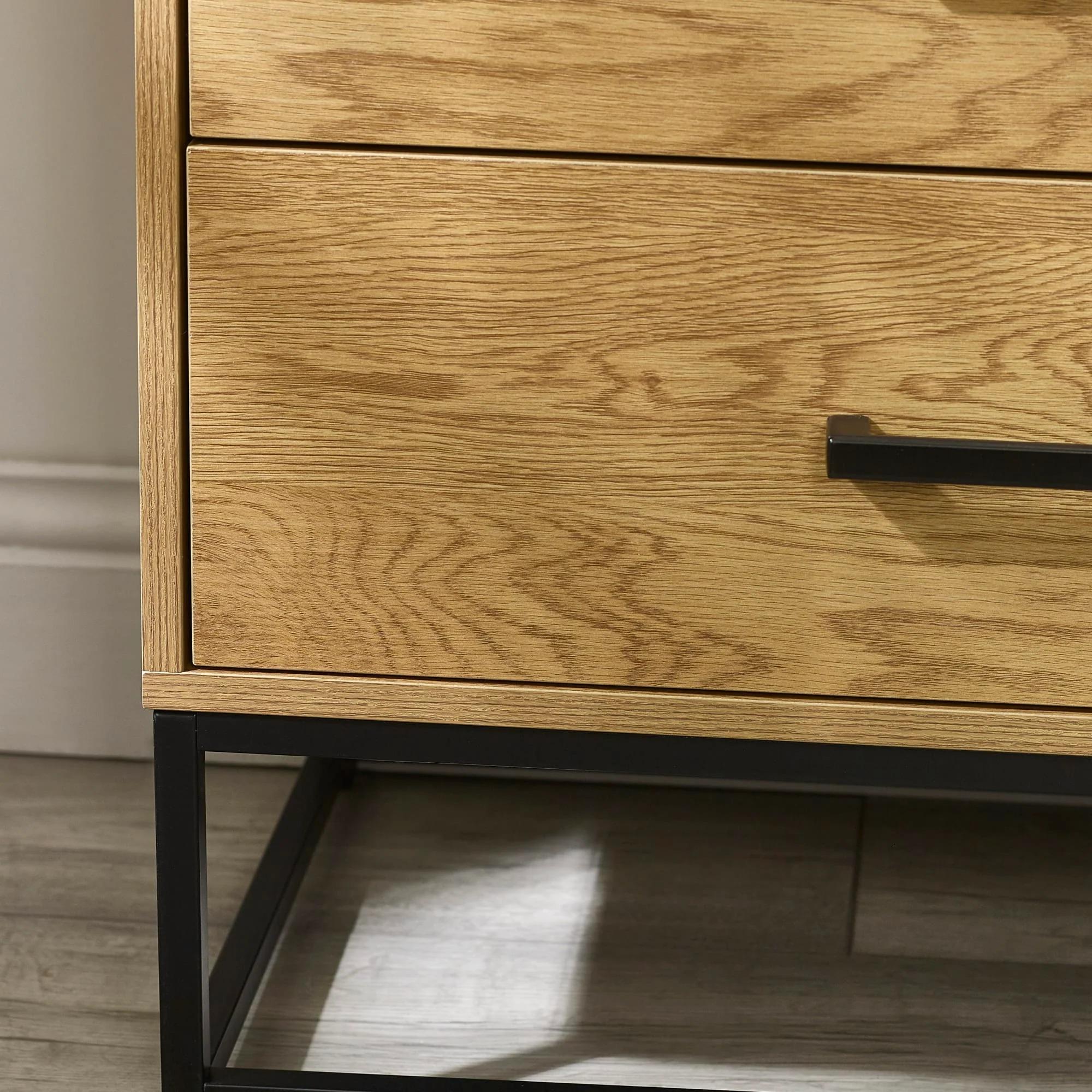 Harlow Light Oak Effect Chest of Drawers - 6 Drawer - Wide