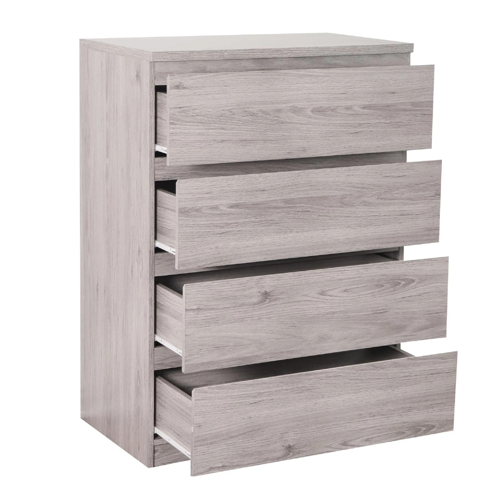 Jupiter Grey Oak Chest of Drawers - 4 Drawer