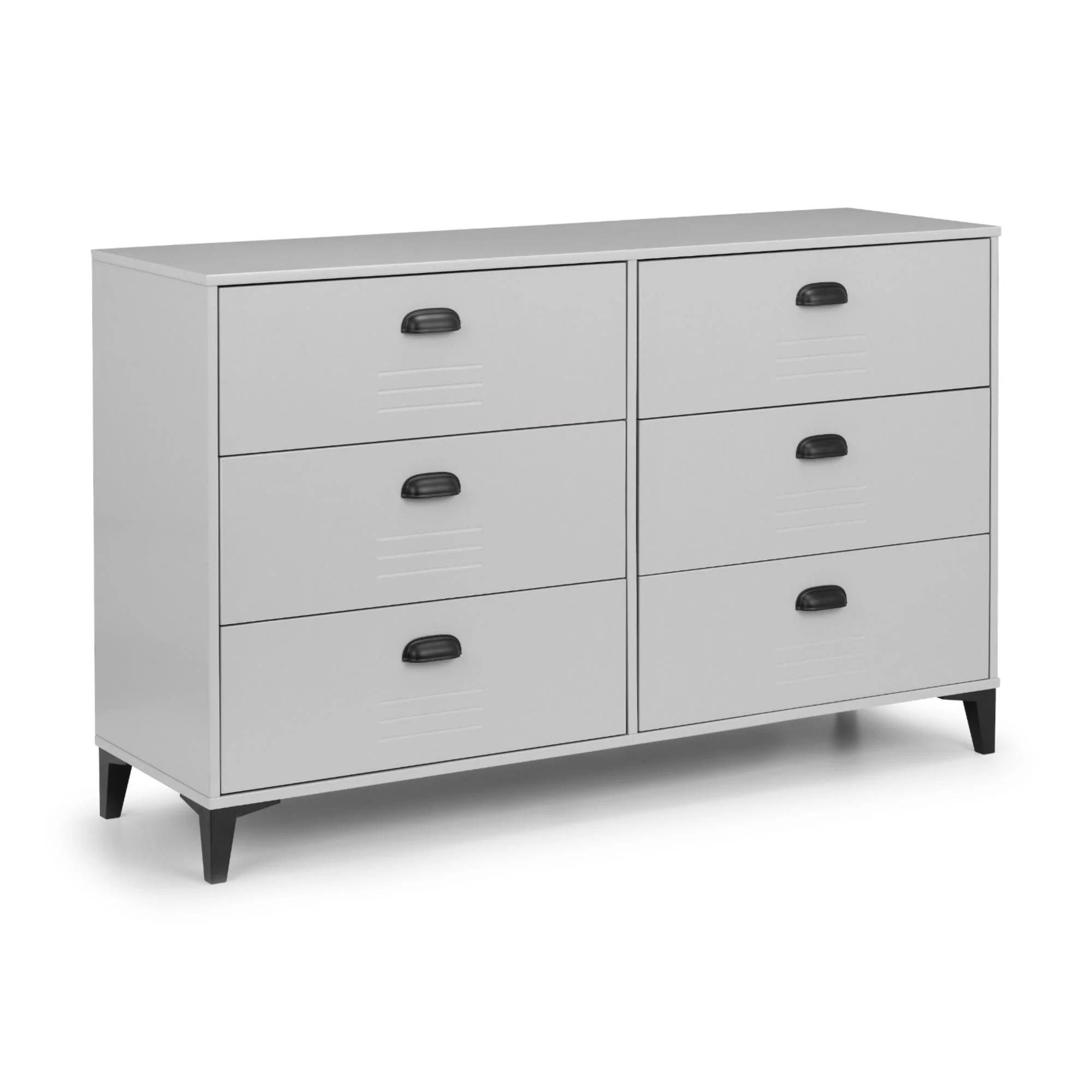 Lakers Grey Chest of Drawers - 6 Drawer - Wide