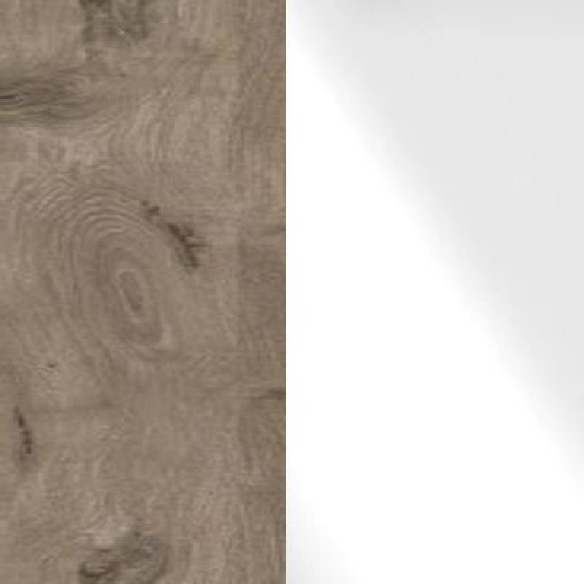 Nordic Oak Carcase with Glass White Finish Front A65