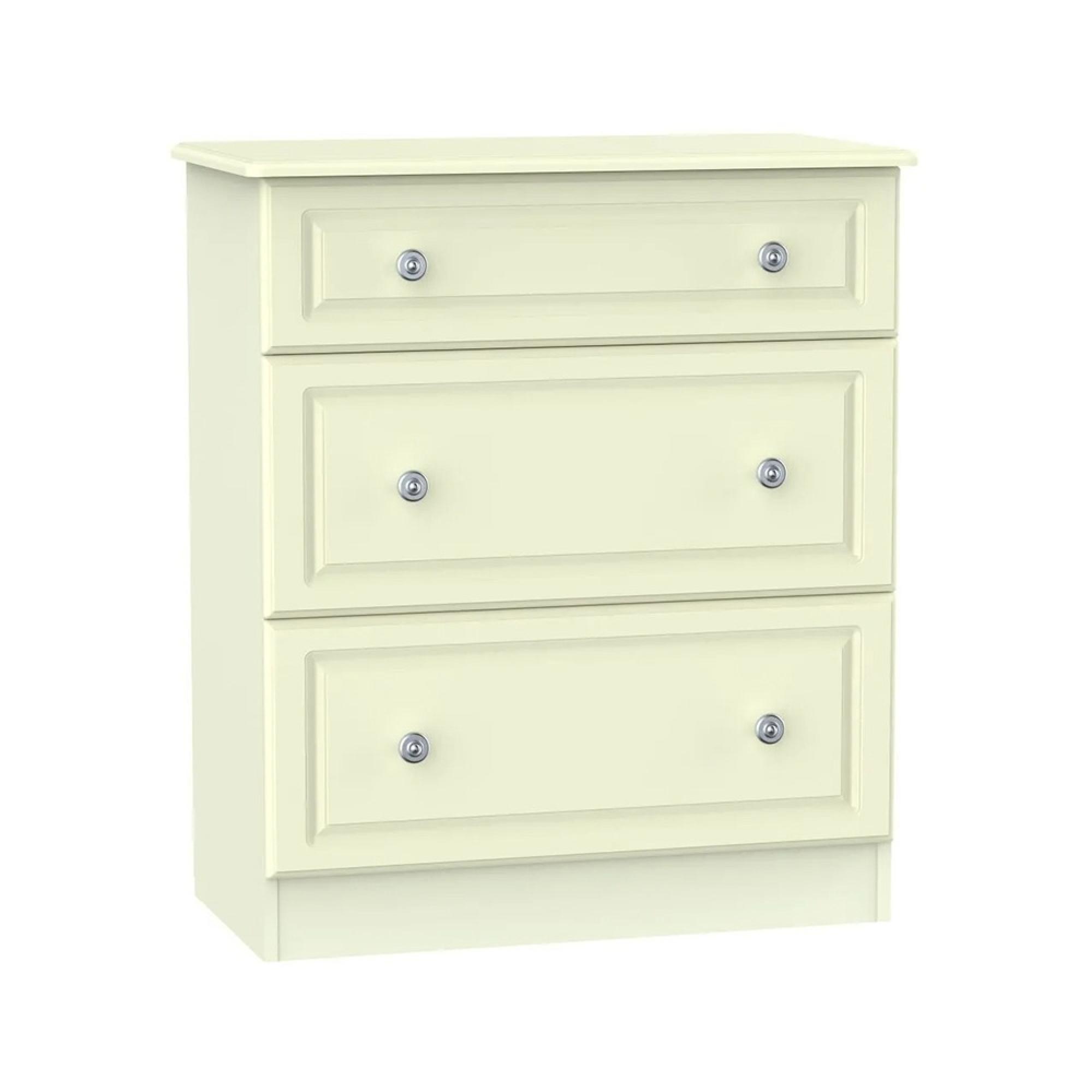 Pembroke Chest - Deep - 3 Drawer - Cream