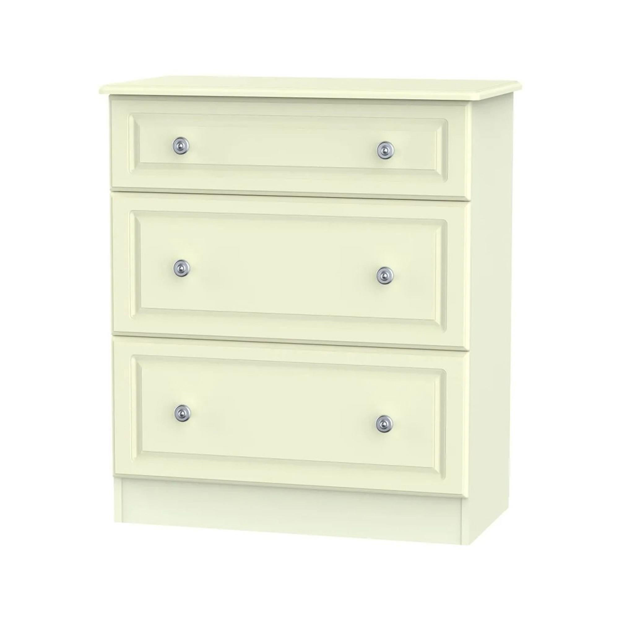 Pembroke Chest - Deep - 3 Drawer - Cream