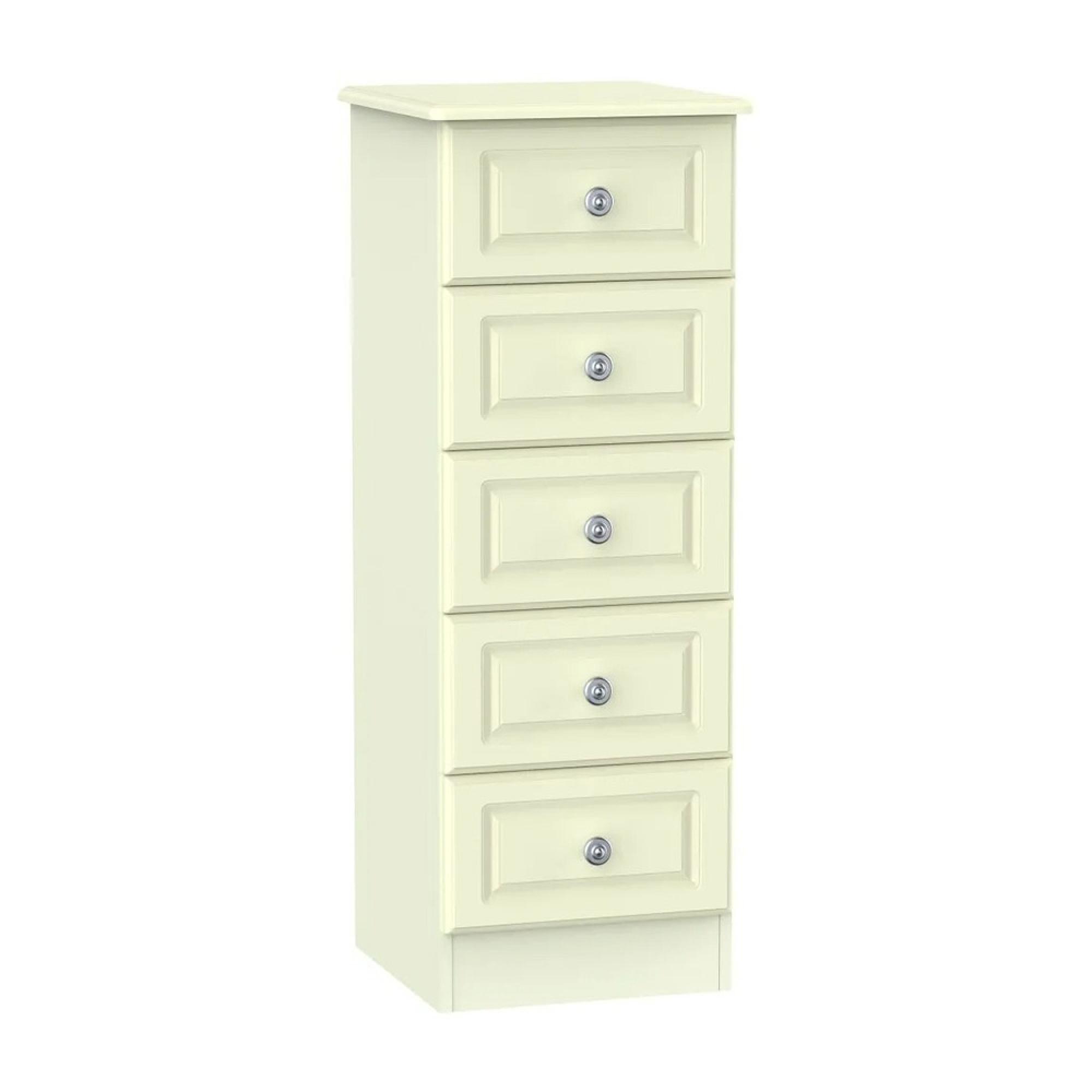 Pembroke Chest - Narrow - 5 Drawer - Cream