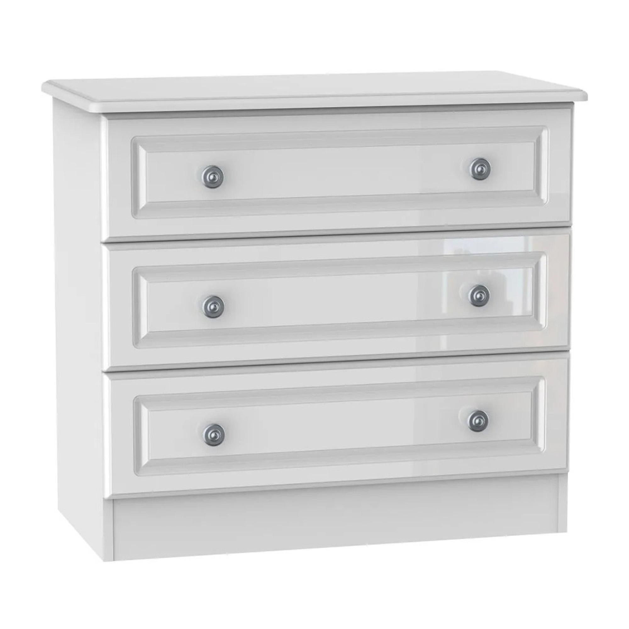 Pembroke Chest - Small - 3 Drawer - White Gloss