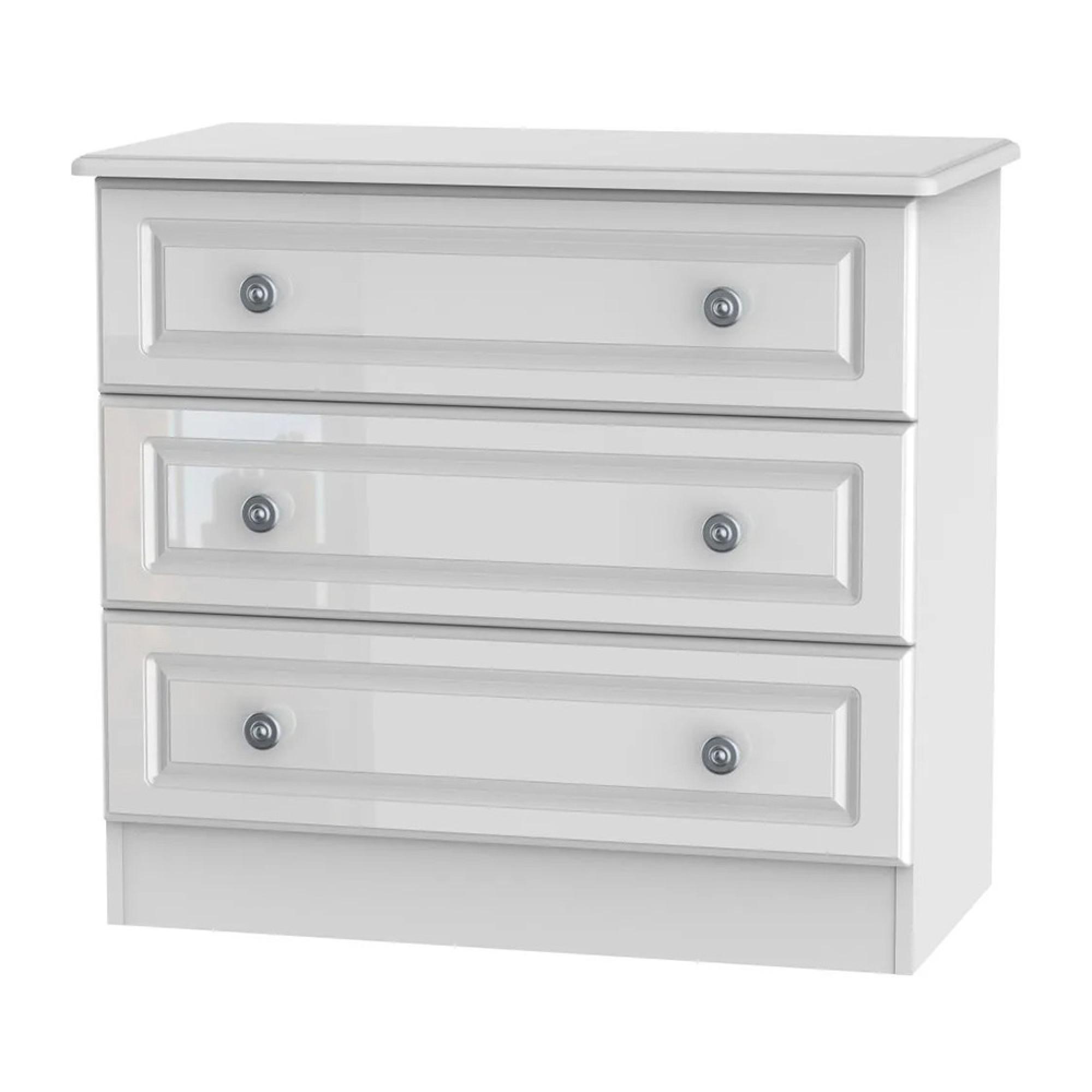 Pembroke Chest - Small - 3 Drawer - White Gloss