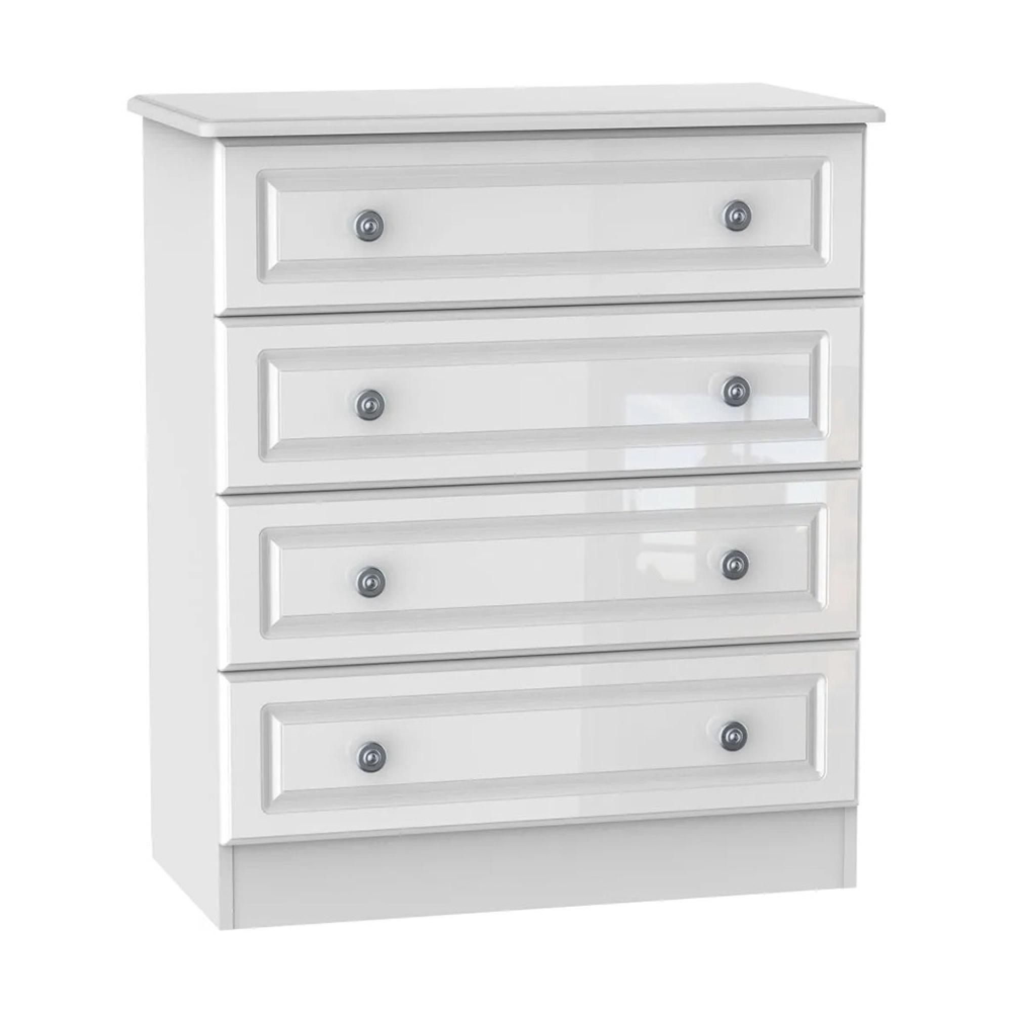 Pembroke Chest - 4 Drawer - White Gloss