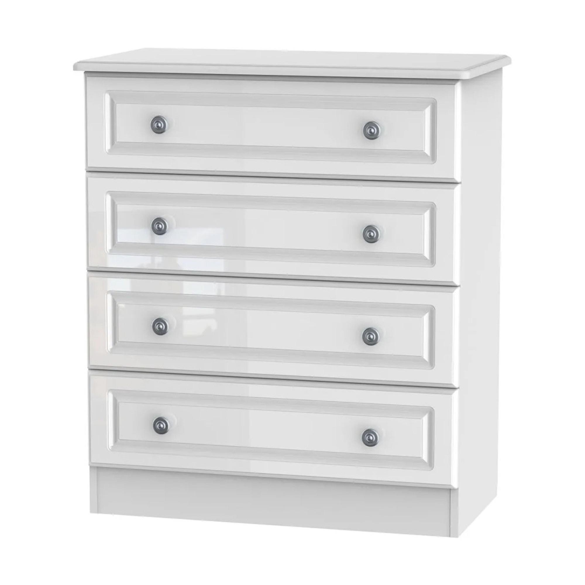 Pembroke Chest - 4 Drawer - White Gloss
