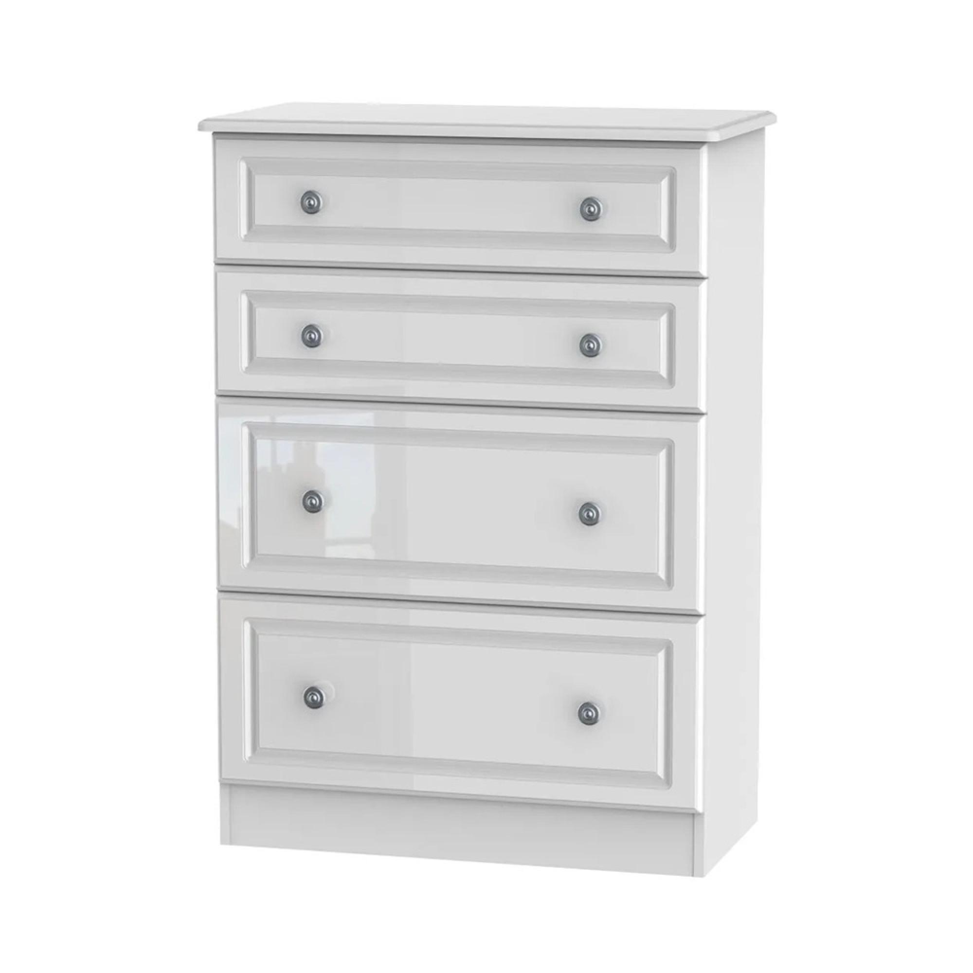 Pembroke Chest - Deep - 4 Drawer - White Gloss