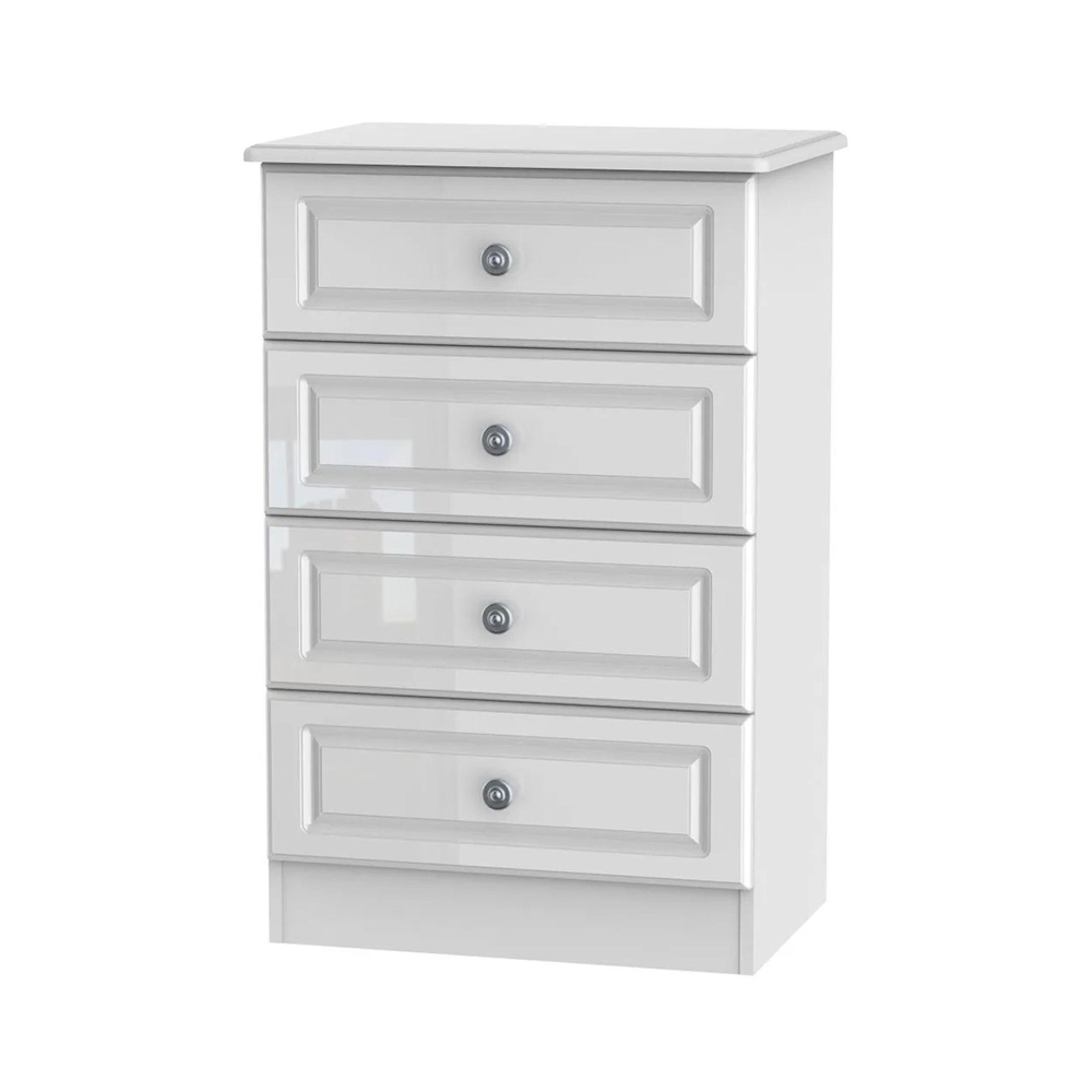 Pembroke Chest - Midi - 4 Drawer - White Gloss