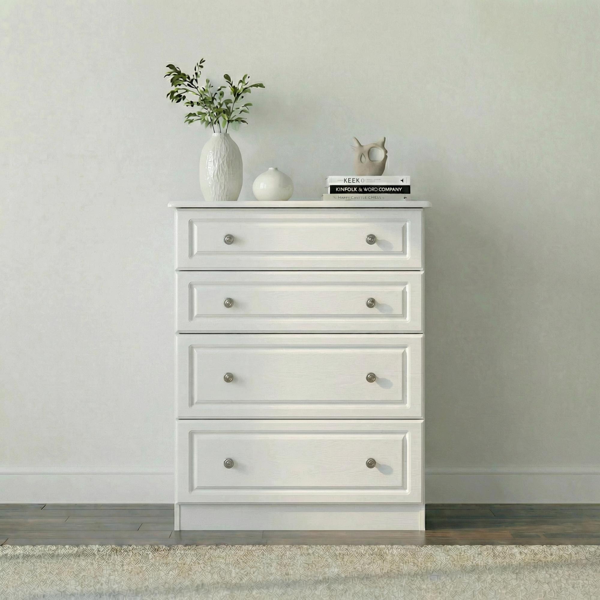 Pembroke White 4 Drawer Deep Chest