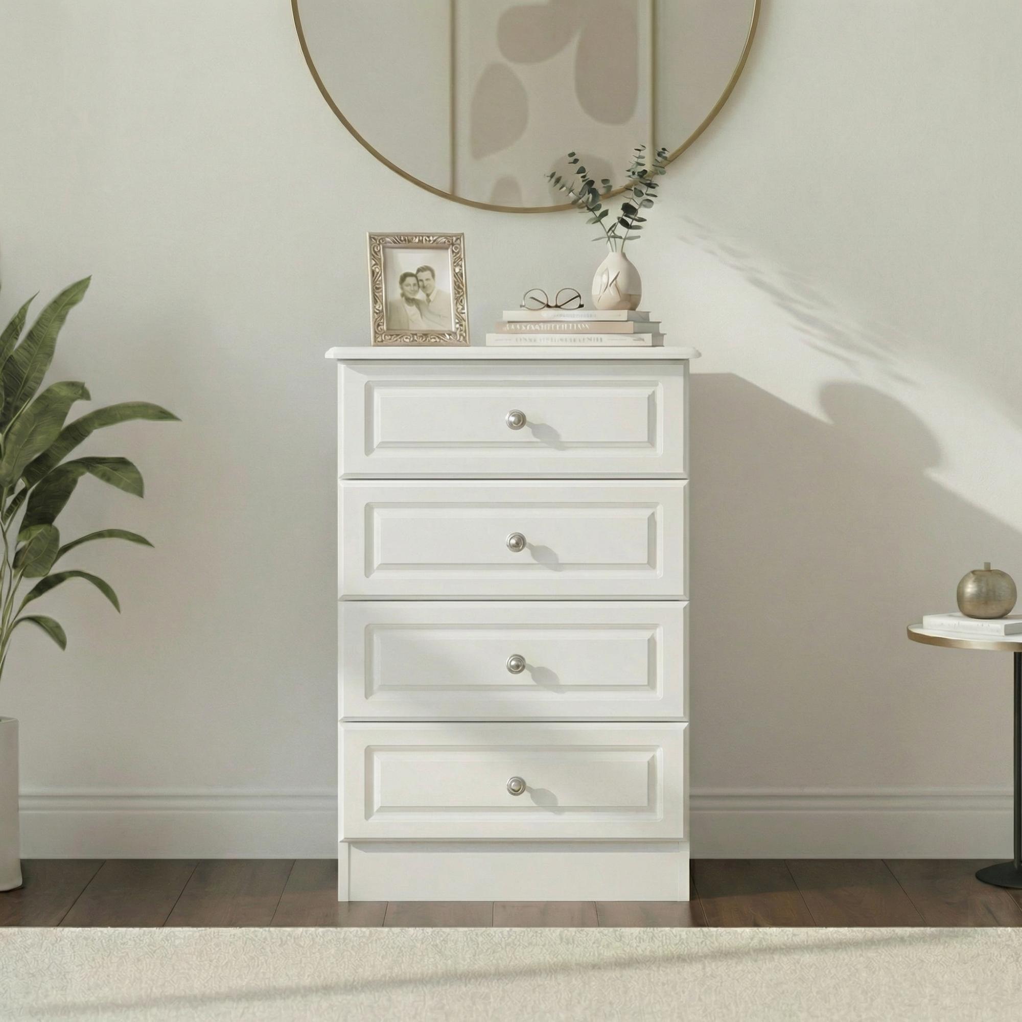 Pembroke White 4 Drawer Midi Chest