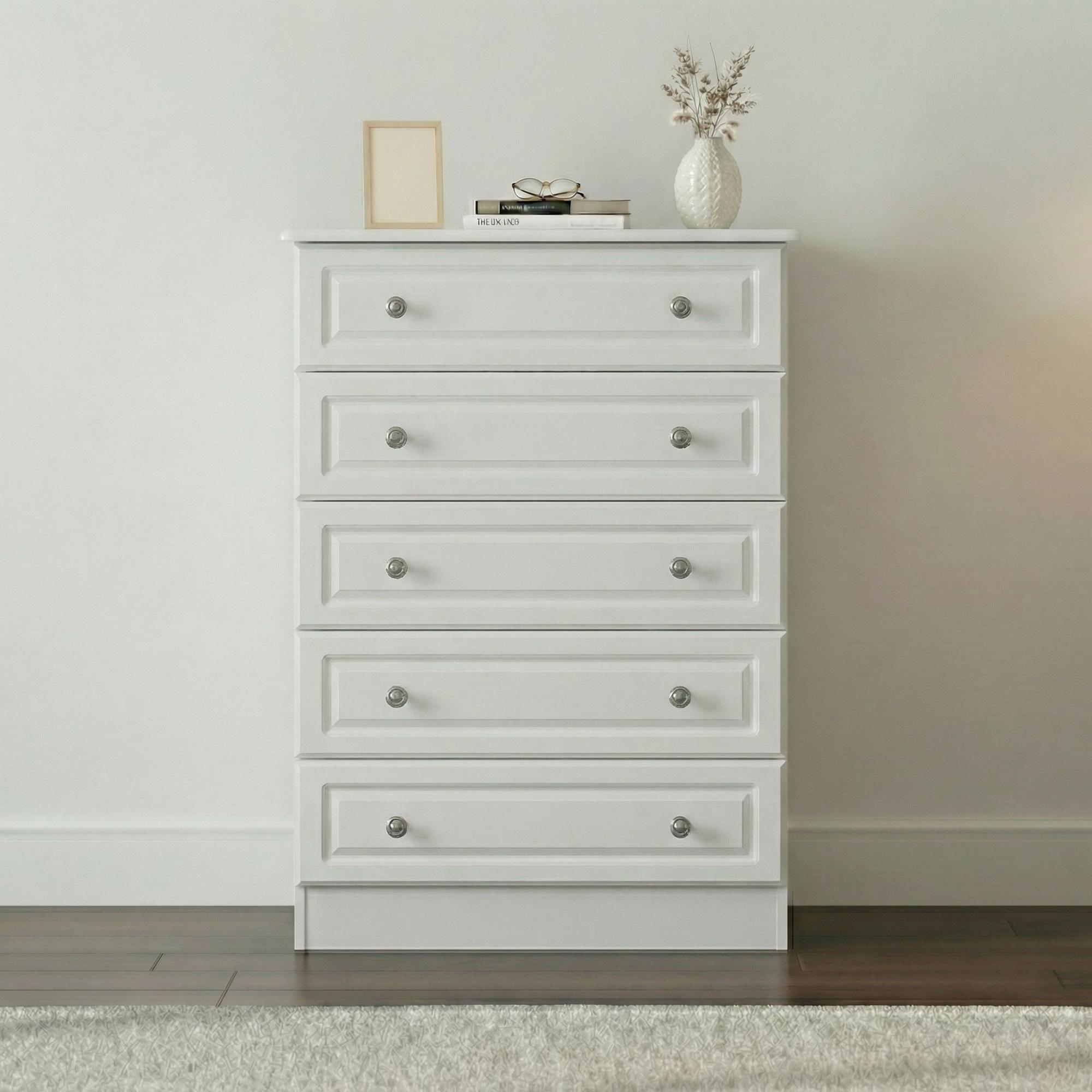 Pembroke White 5 Drawer Chest