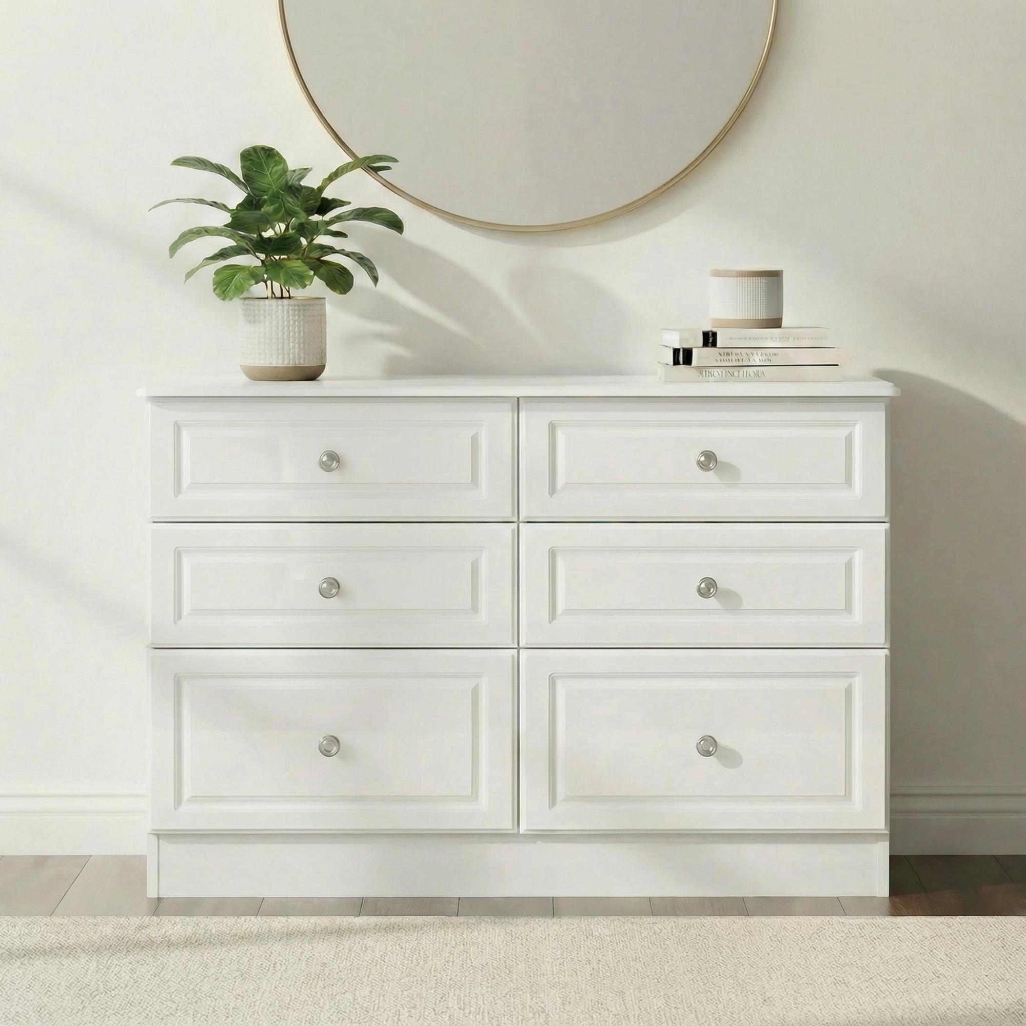 Pembroke White 6 Drawer Midi Chest