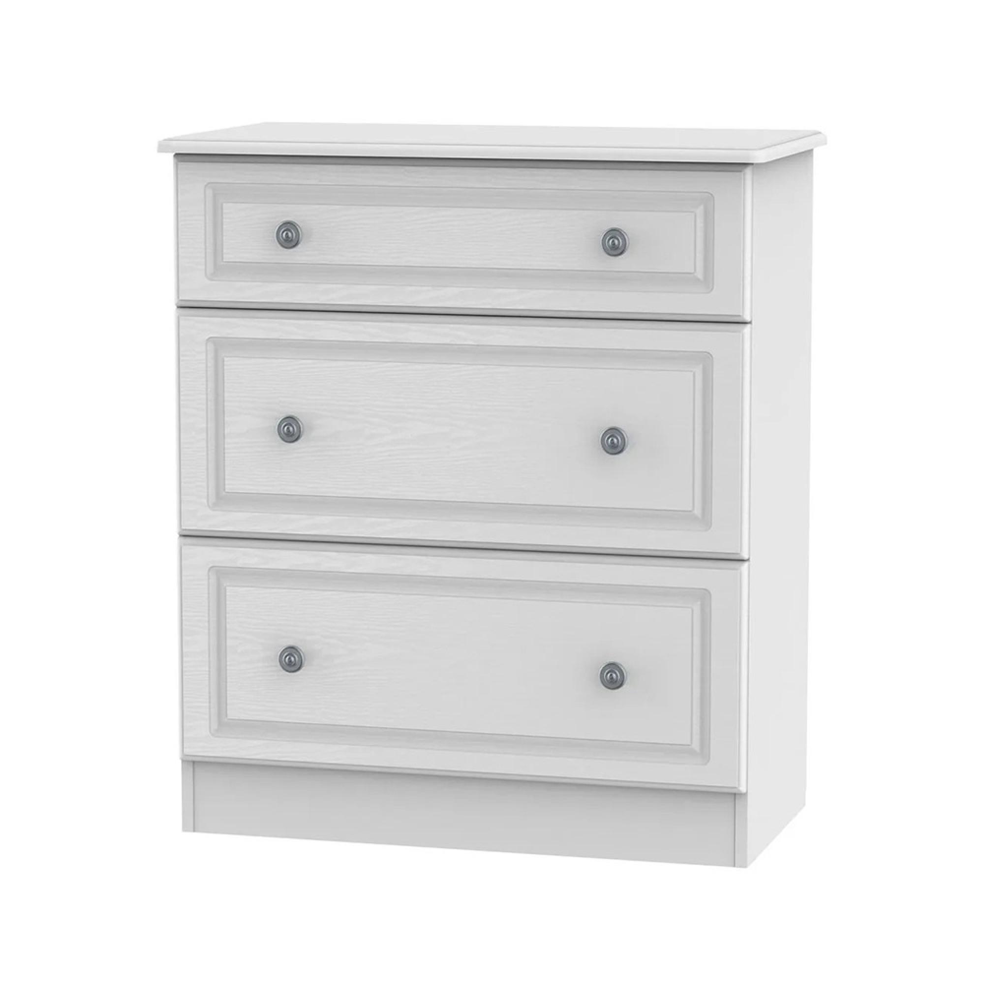 Pembroke Chest - Deep - 3 Drawer - White