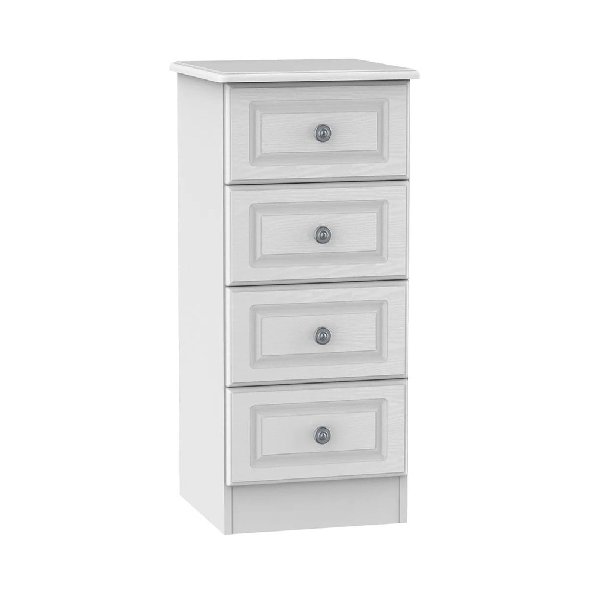Pembroke Chest - Narrow - 4 Drawer - White