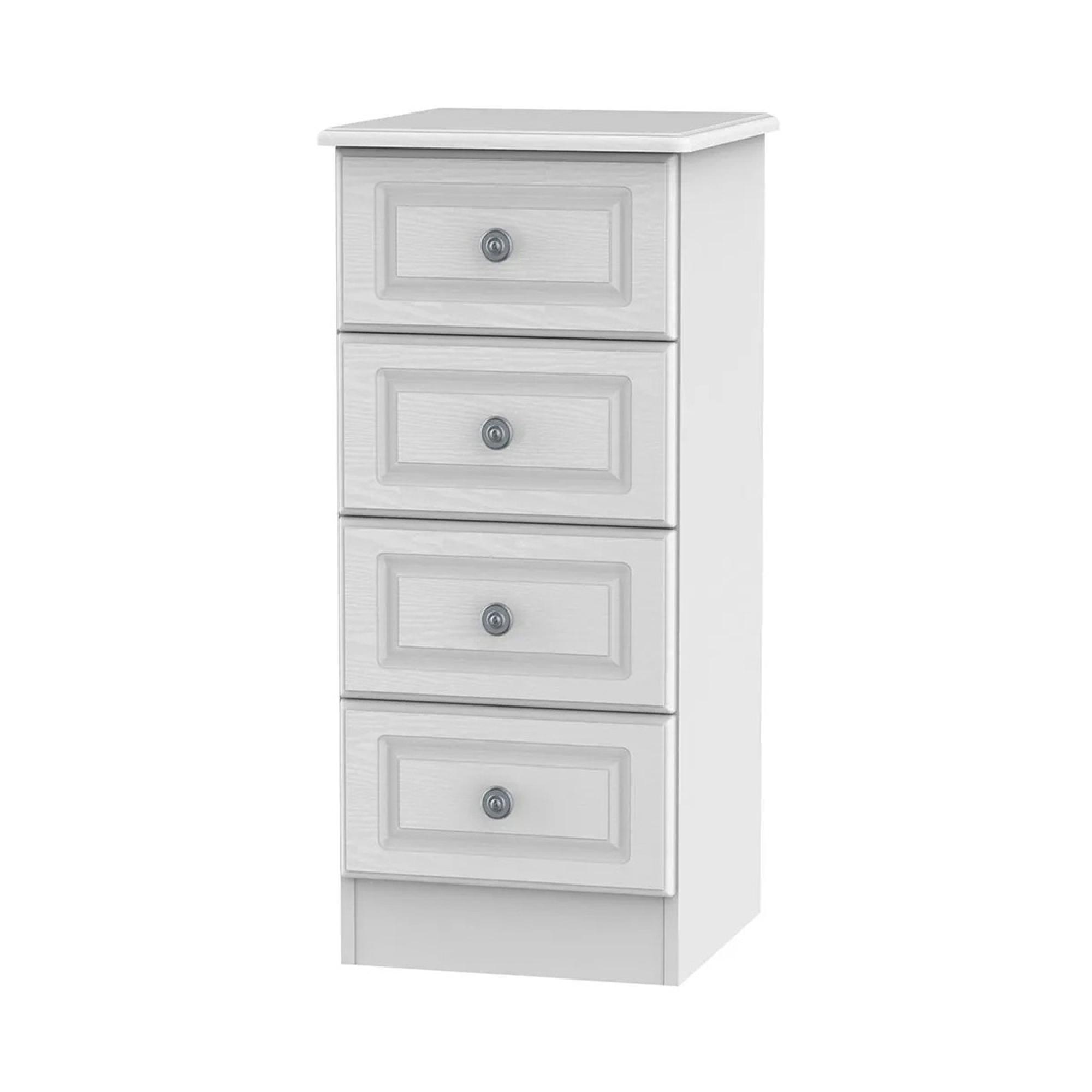 Pembroke Chest - Narrow - 4 Drawer - White