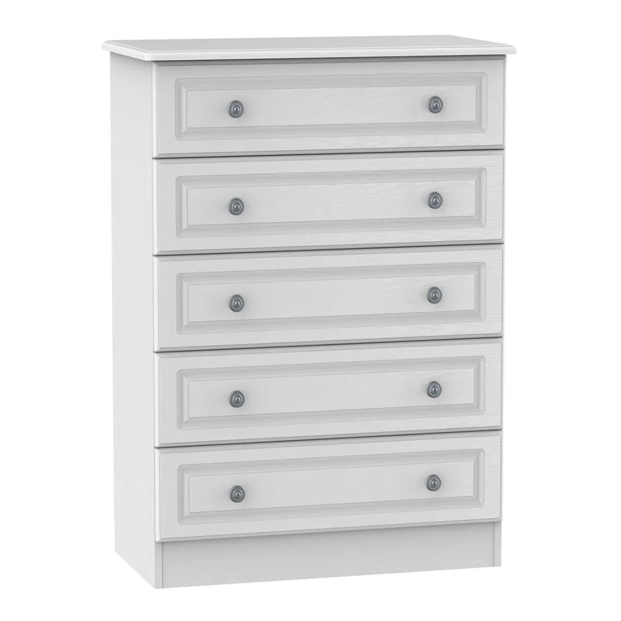 Pembroke Chest - 5 Drawer - White