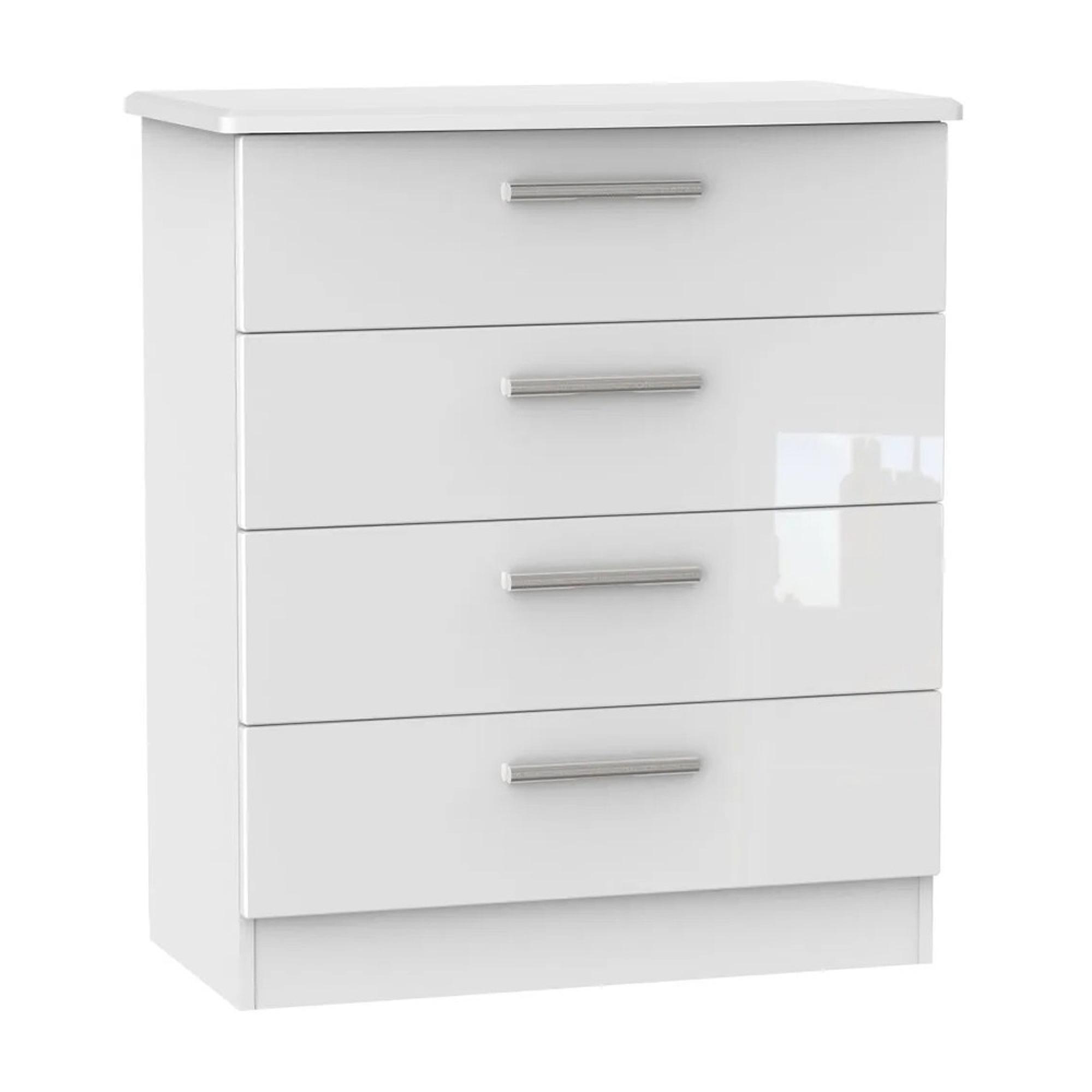 Knightsbridge Chest - 4 Drawer - White Gloss