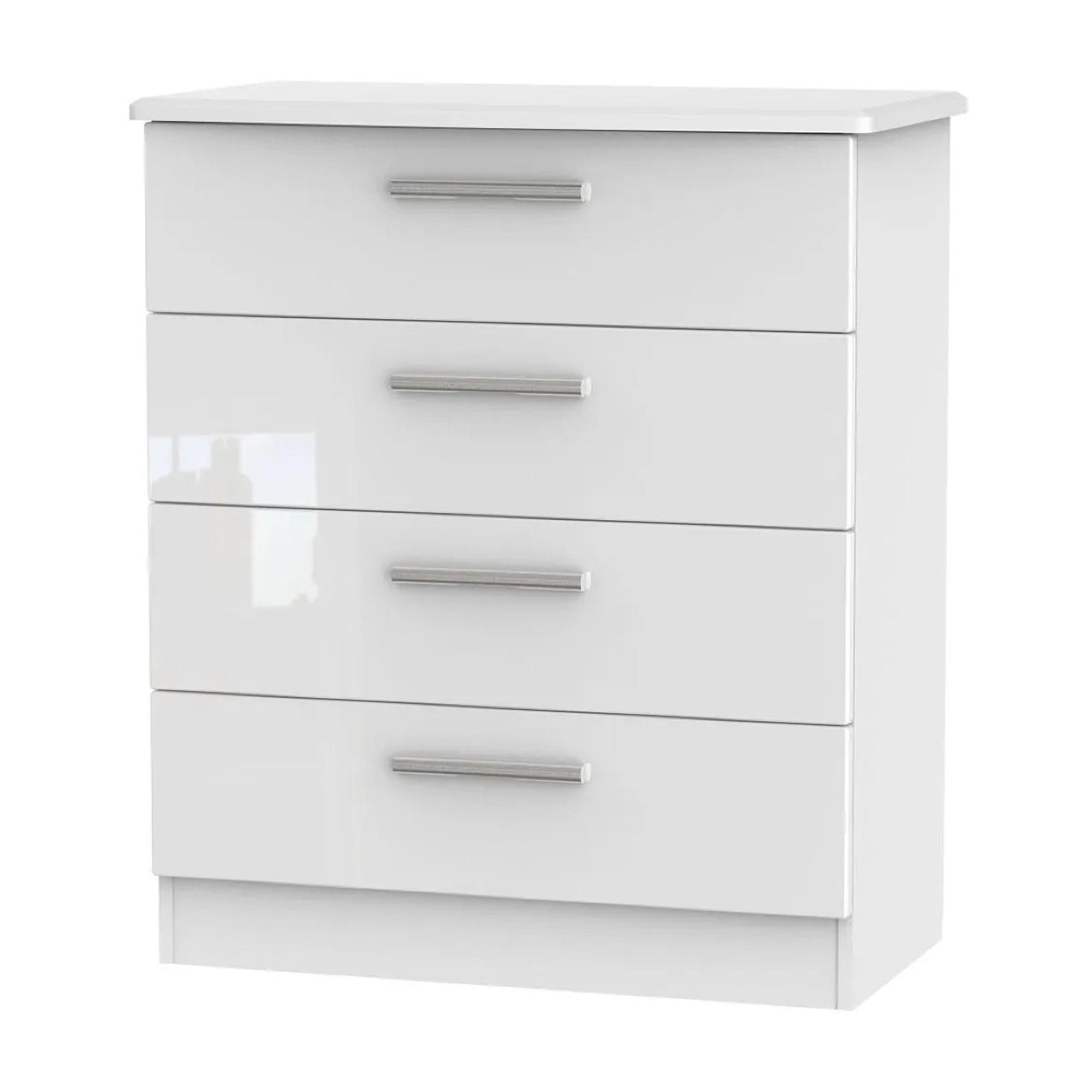 Knightsbridge Chest - 4 Drawer - White Gloss