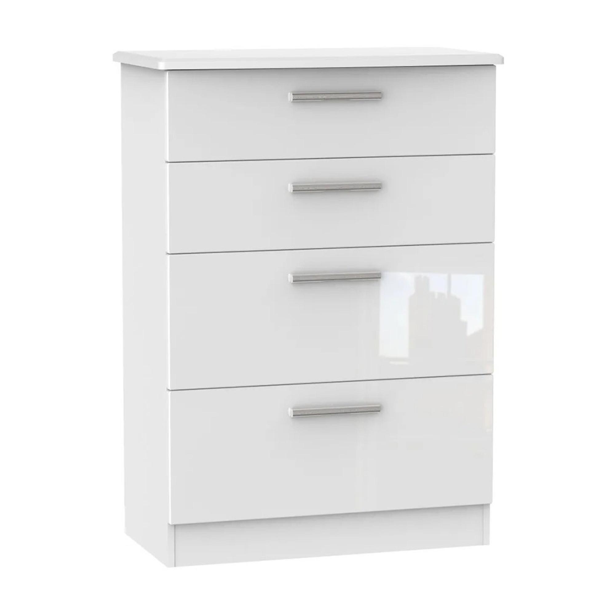 Knightsbridge Chest - Deep - 4 Drawer - White Gloss