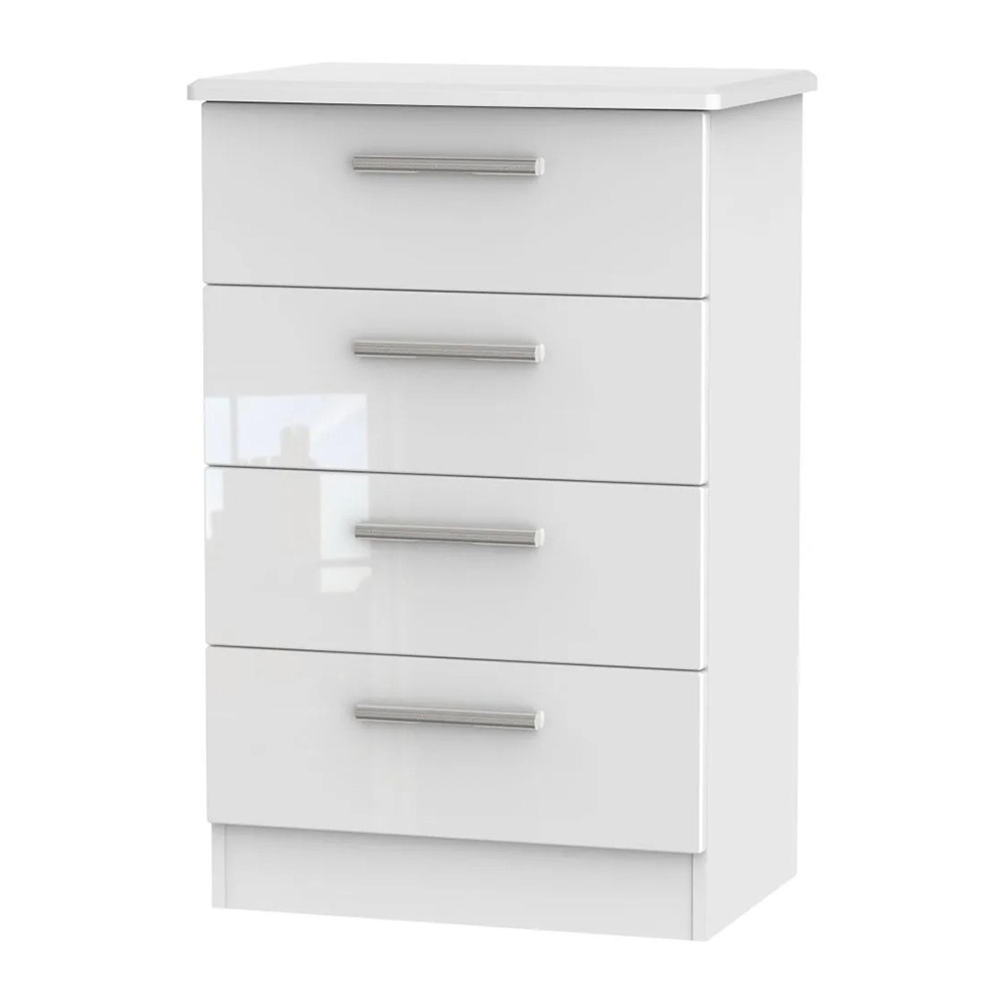 Knightsbridge Chest - Midi - 4 Drawer - White Gloss