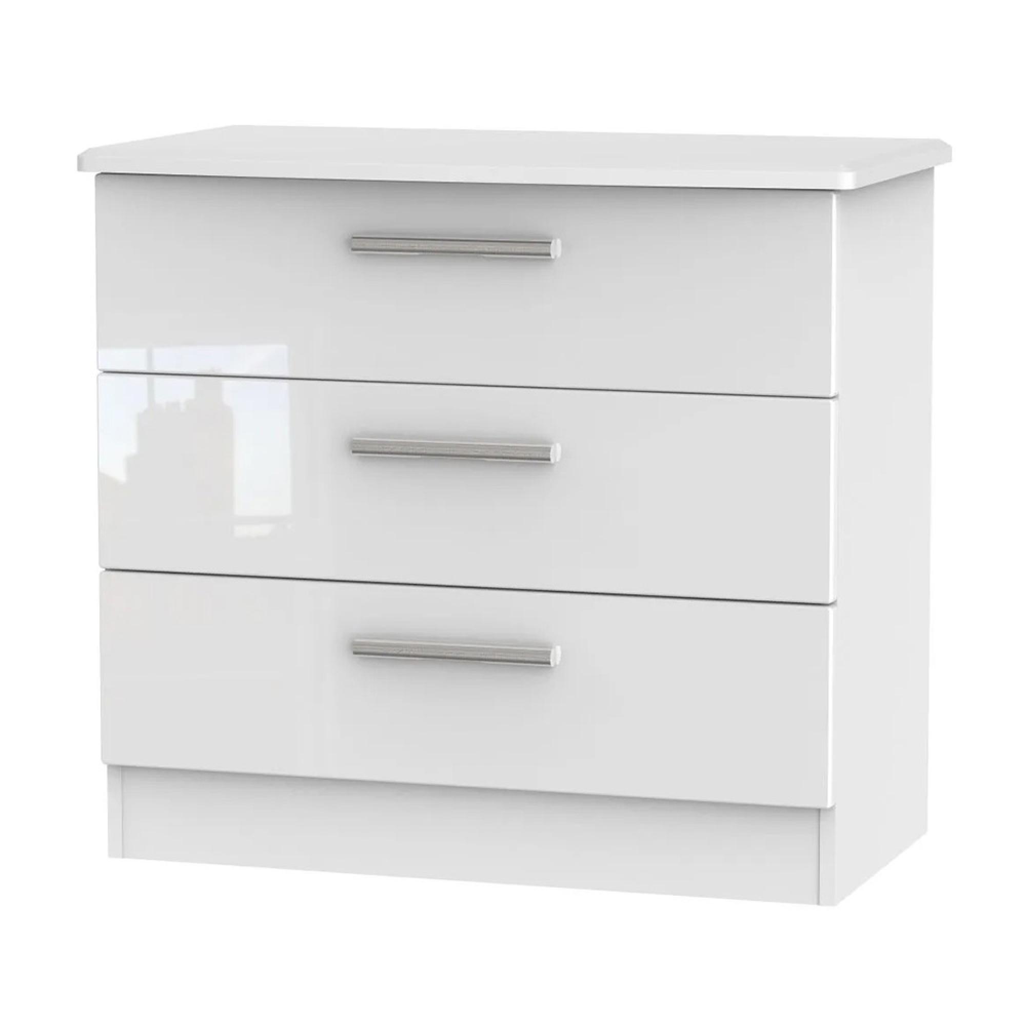 Knightsbridge Chest - Small - 3 Drawer - White Gloss