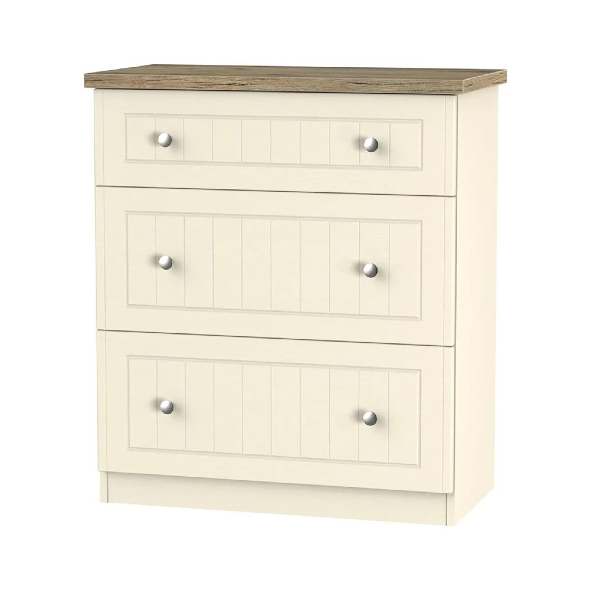 Vienna Chest - 3 Drawer - Deep - Cream