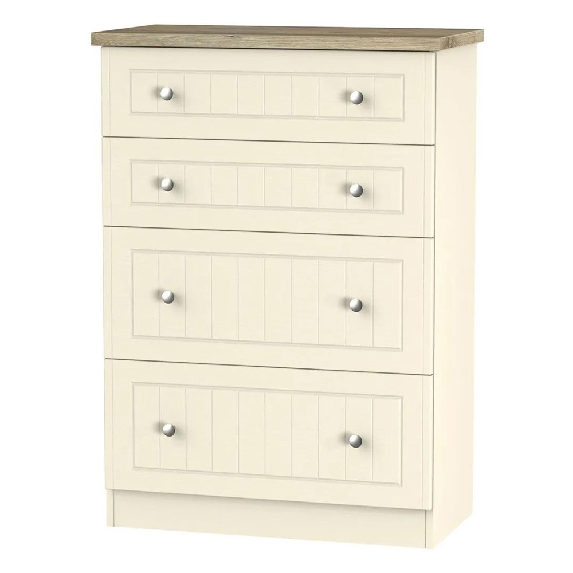 Vienna Chest - 4 Drawer - Deep - Cream