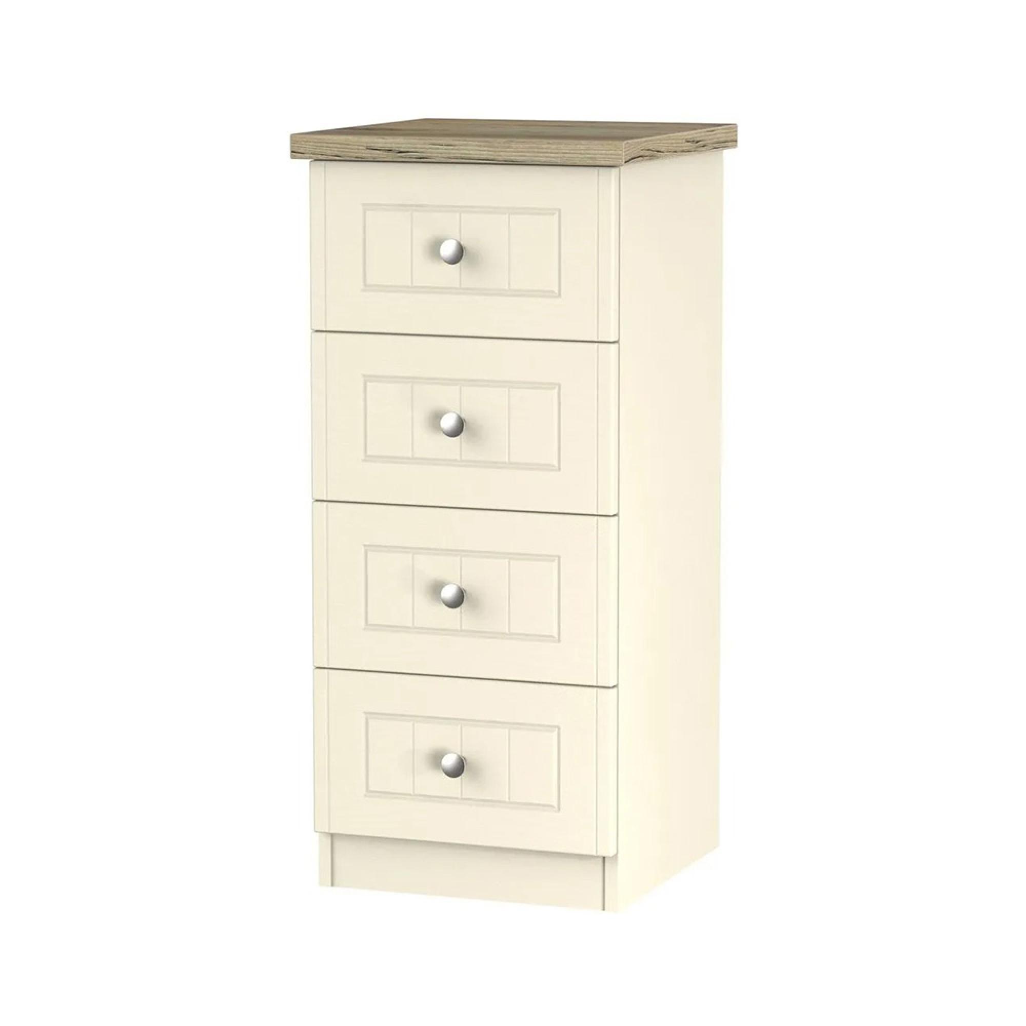 Vienna Chest - 4 Drawer - Narrow - Cream