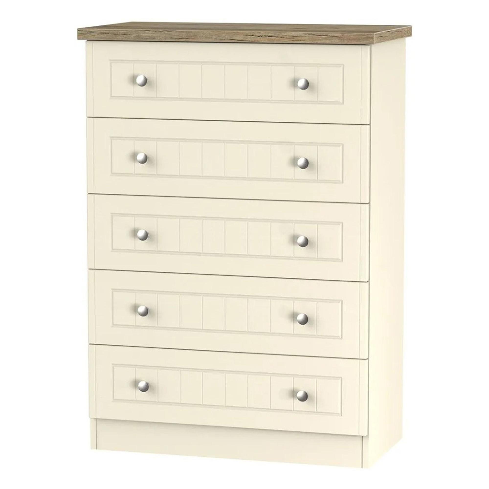 Vienna Chest - 5 Drawer - Cream