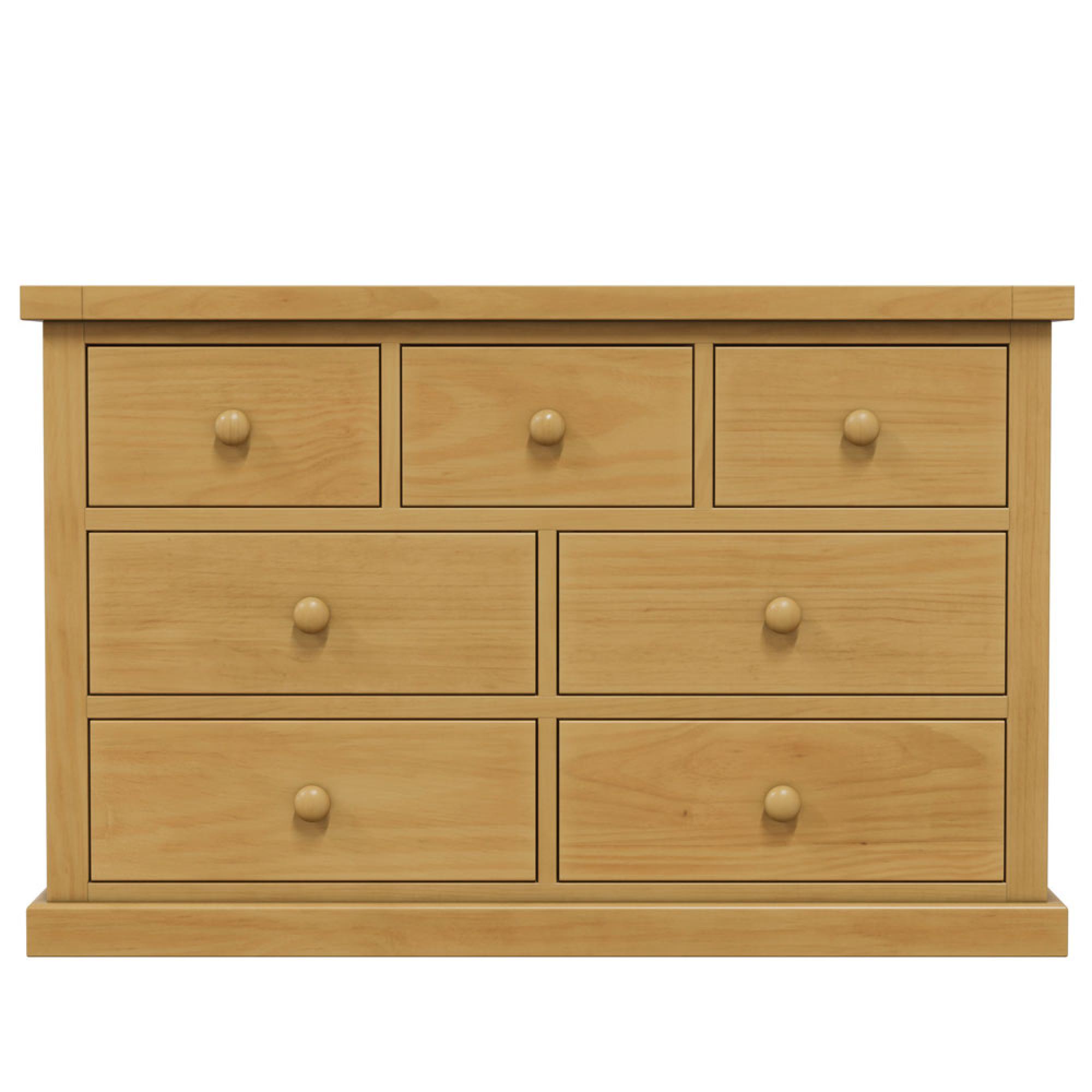 Churchill Waxed Pine 4+3 Drawer Wide Chest