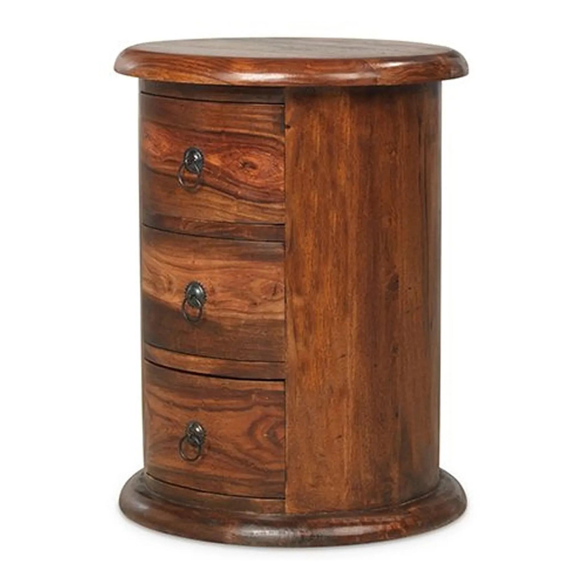 Indian Sheesham 3 Drawer Drum Chest