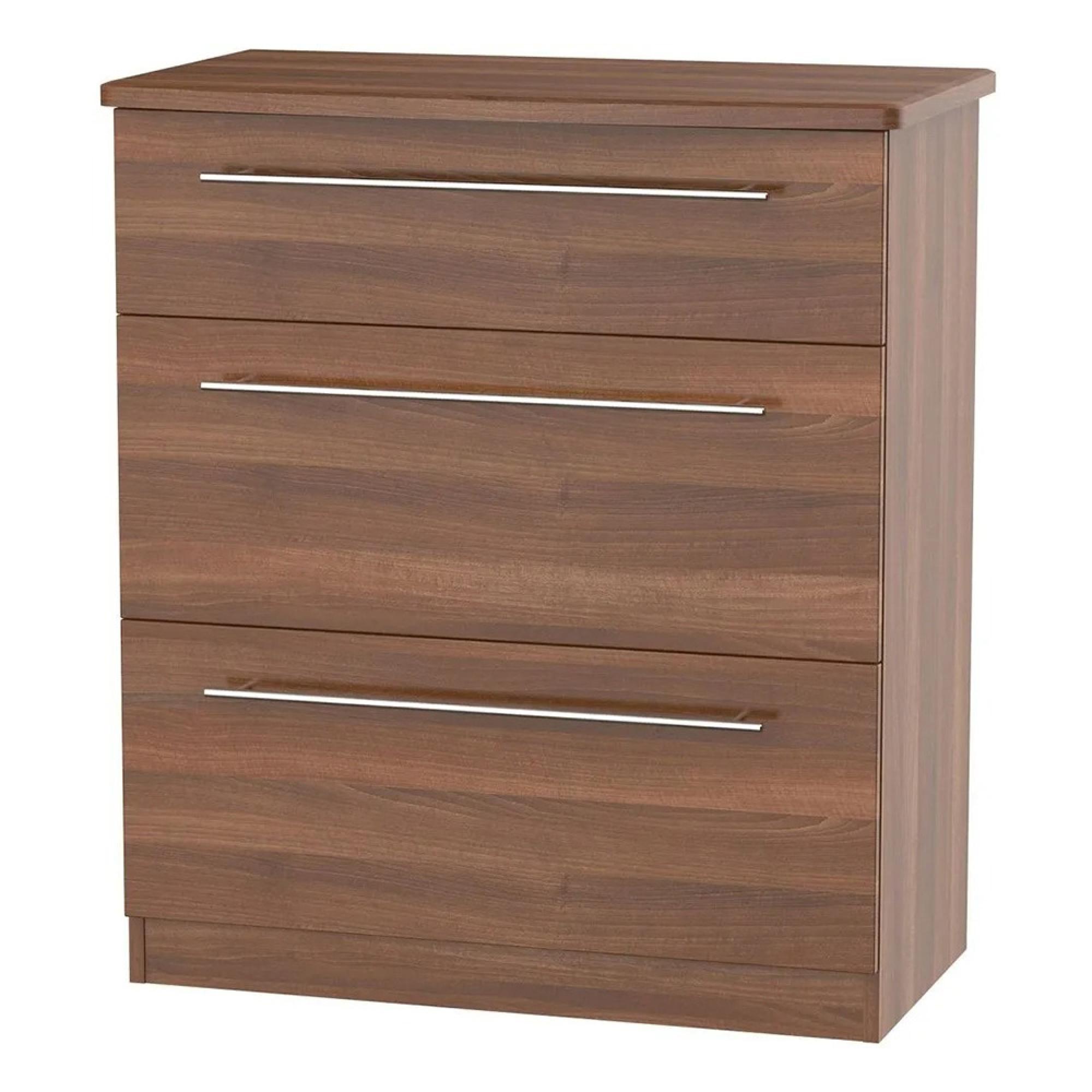 Sherwood Deep Chest - 3 Drawer - Walnut