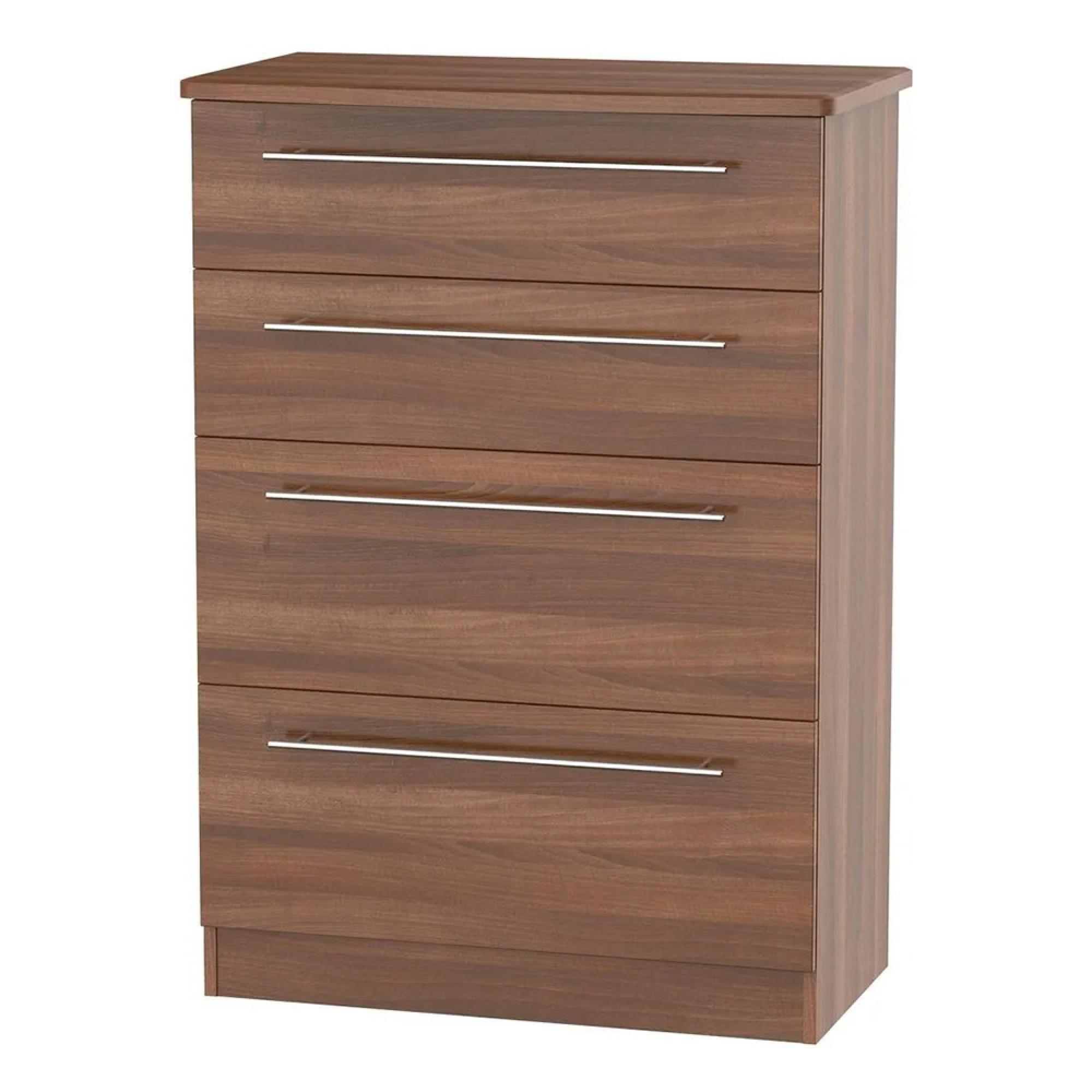 Sherwood Deep Chest - 4 Drawer - Walnut