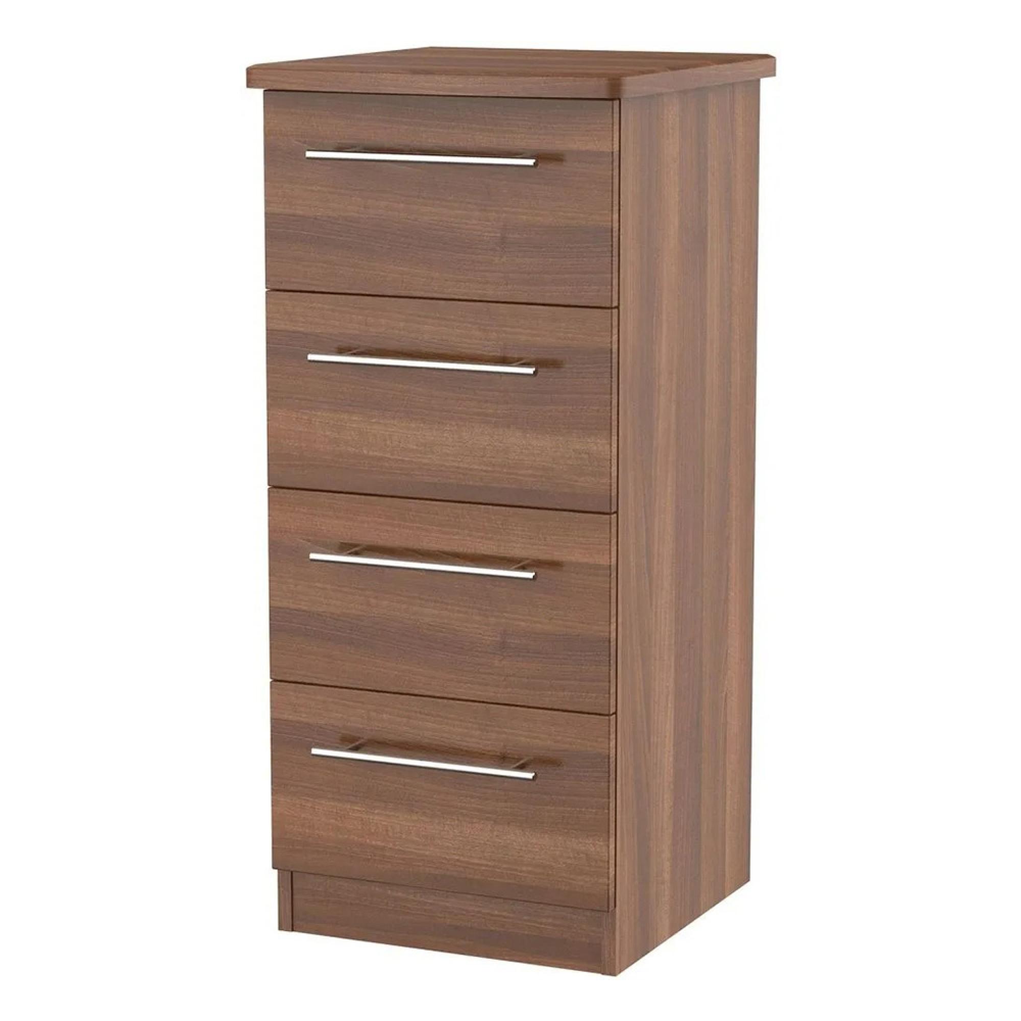Sherwood Narrow Chest - 4 Drawer - Walnut