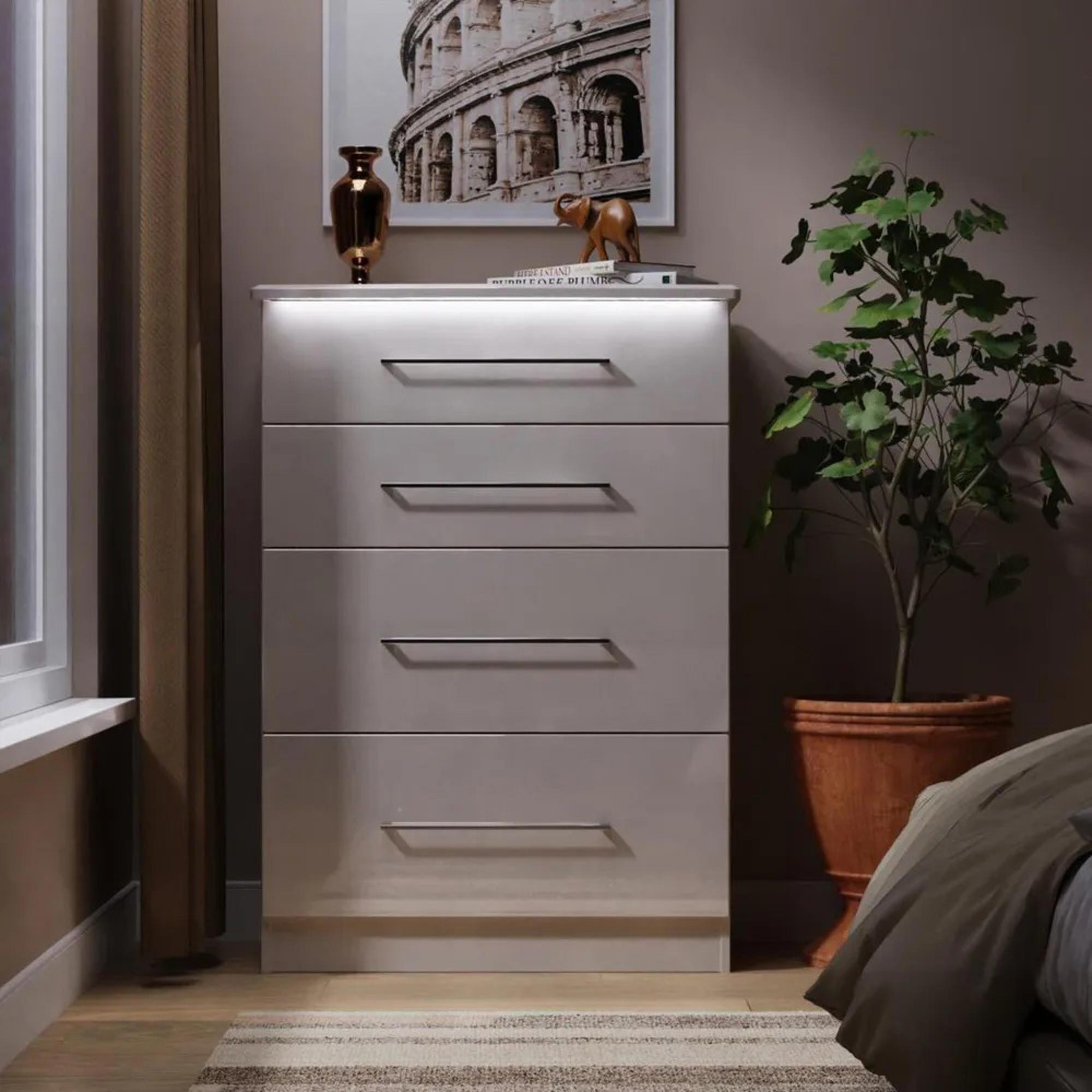 Paris Chest - Deep - 4 Drawer - Cashmere Gloss