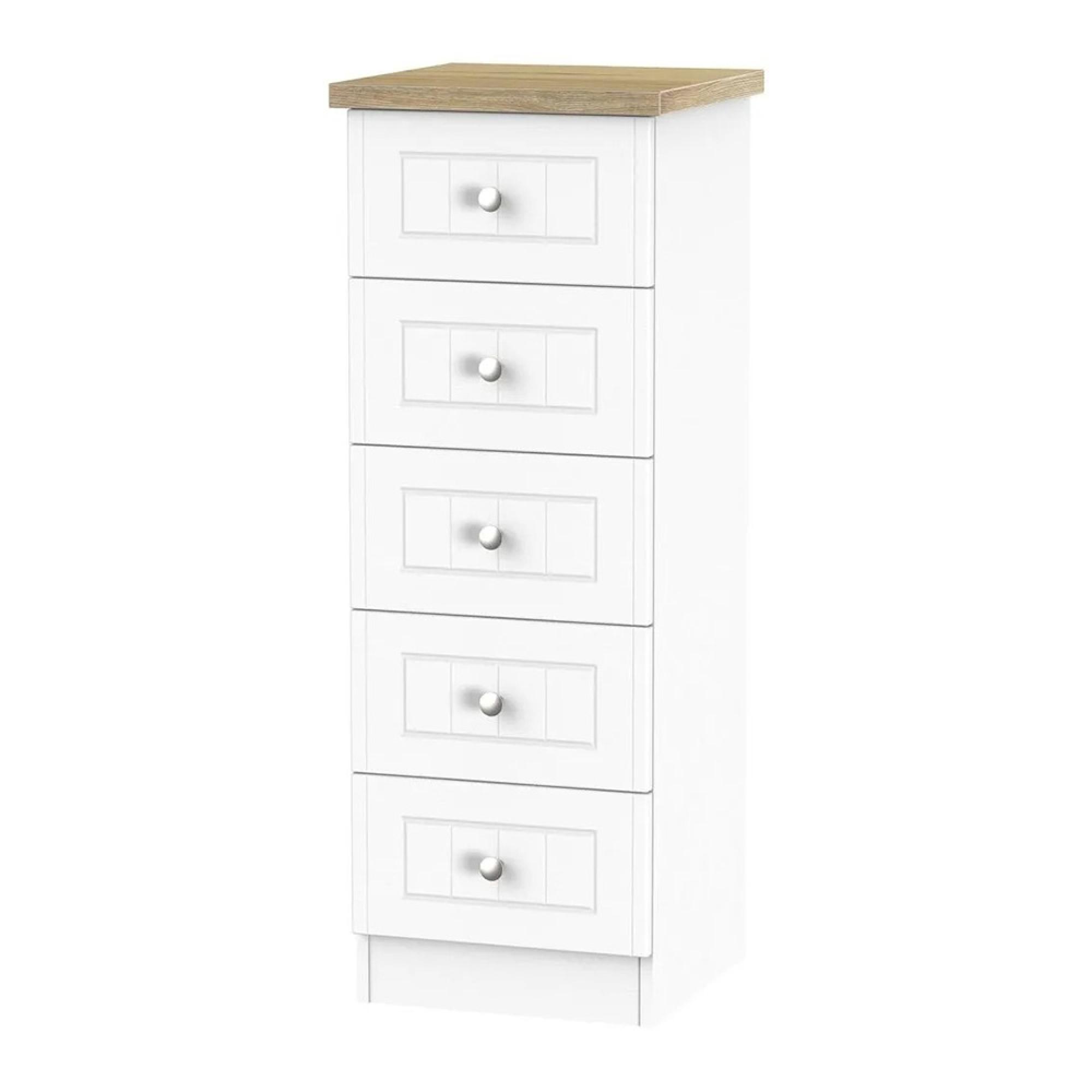 Vienna Chest - 5 Drawer - Narrow - Porcelain