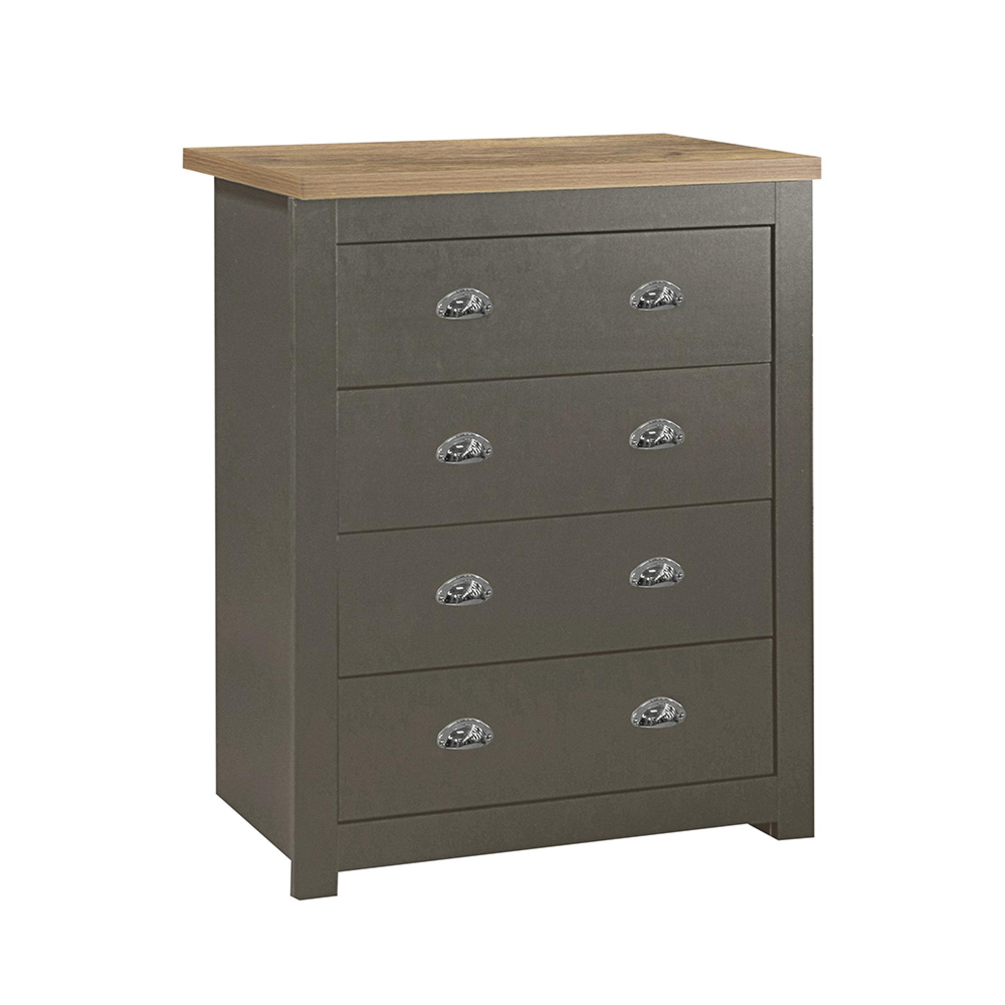 Highgate Chest - 4 Drawer - Dark Grey Painted