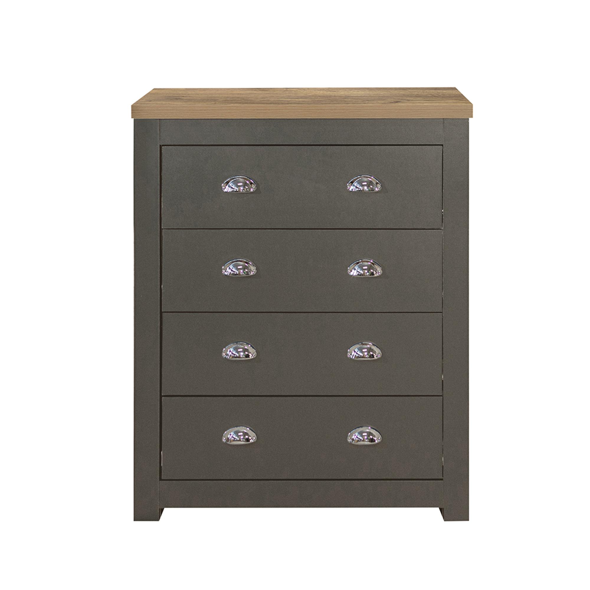 Highgate Chest - 4 Drawer - Dark Grey Painted