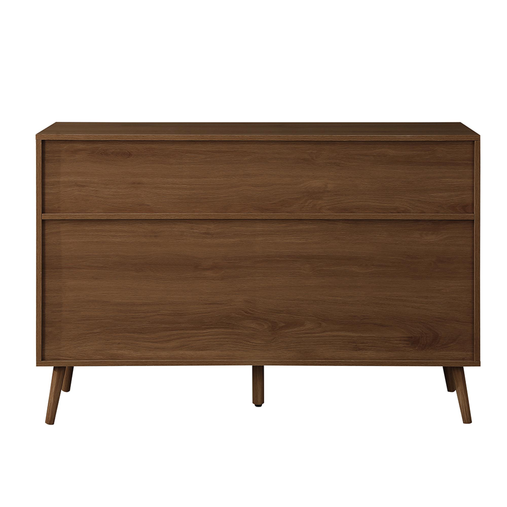 Croxley Wide Chest - 7 Drawer - Walnut and Rattan