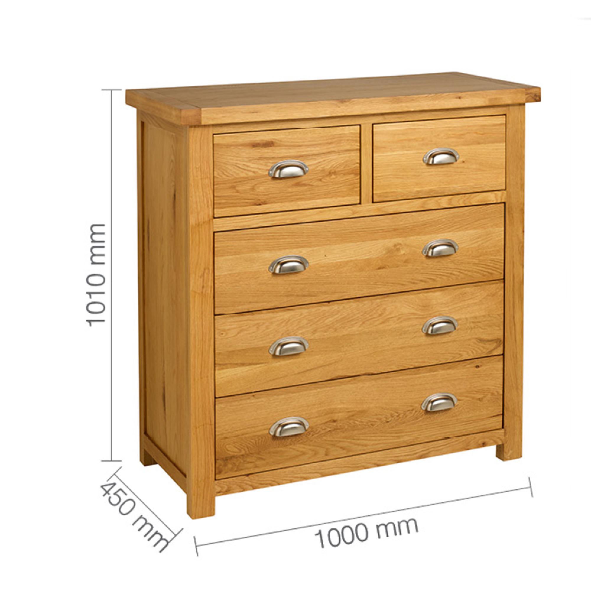 Woburn Chest - 3+2 Drawer - Rustic Oak