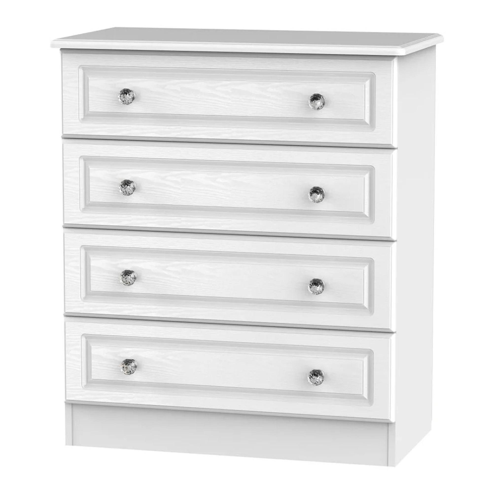 Crystal Chest - 4 Drawer - White