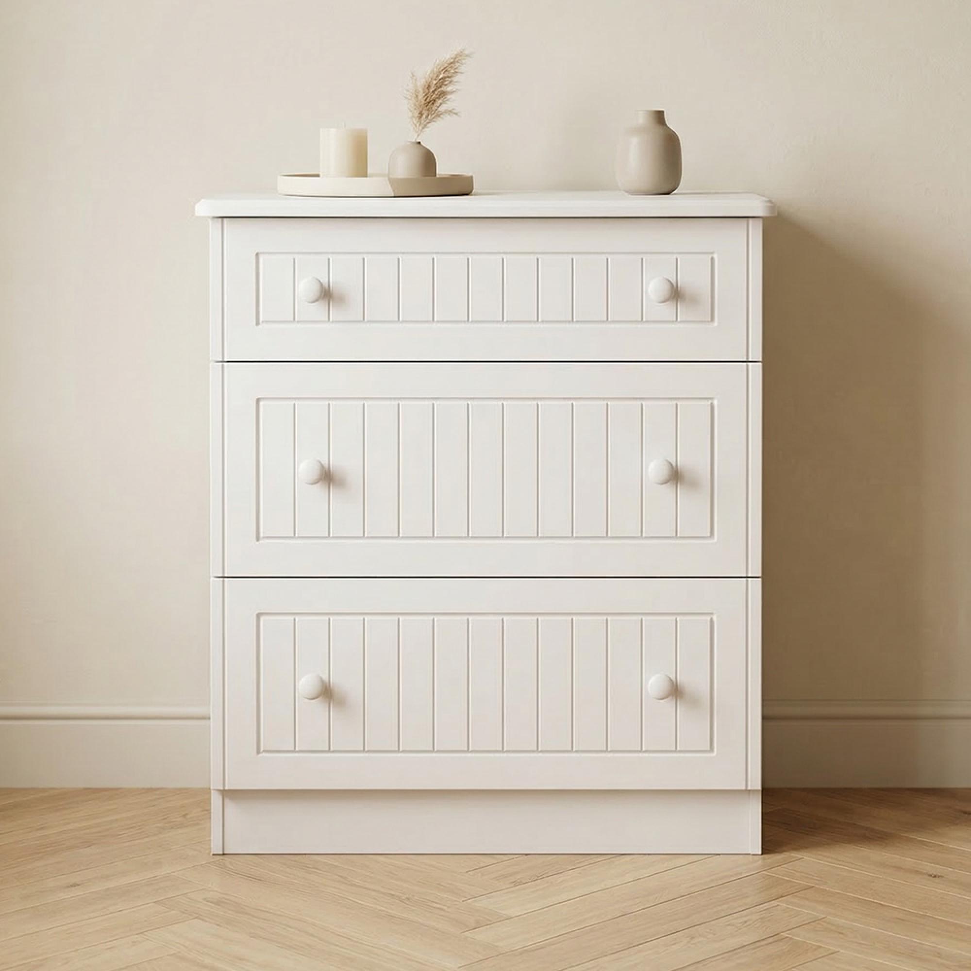 Warwick Chest - 3 Drawer - Deep - White