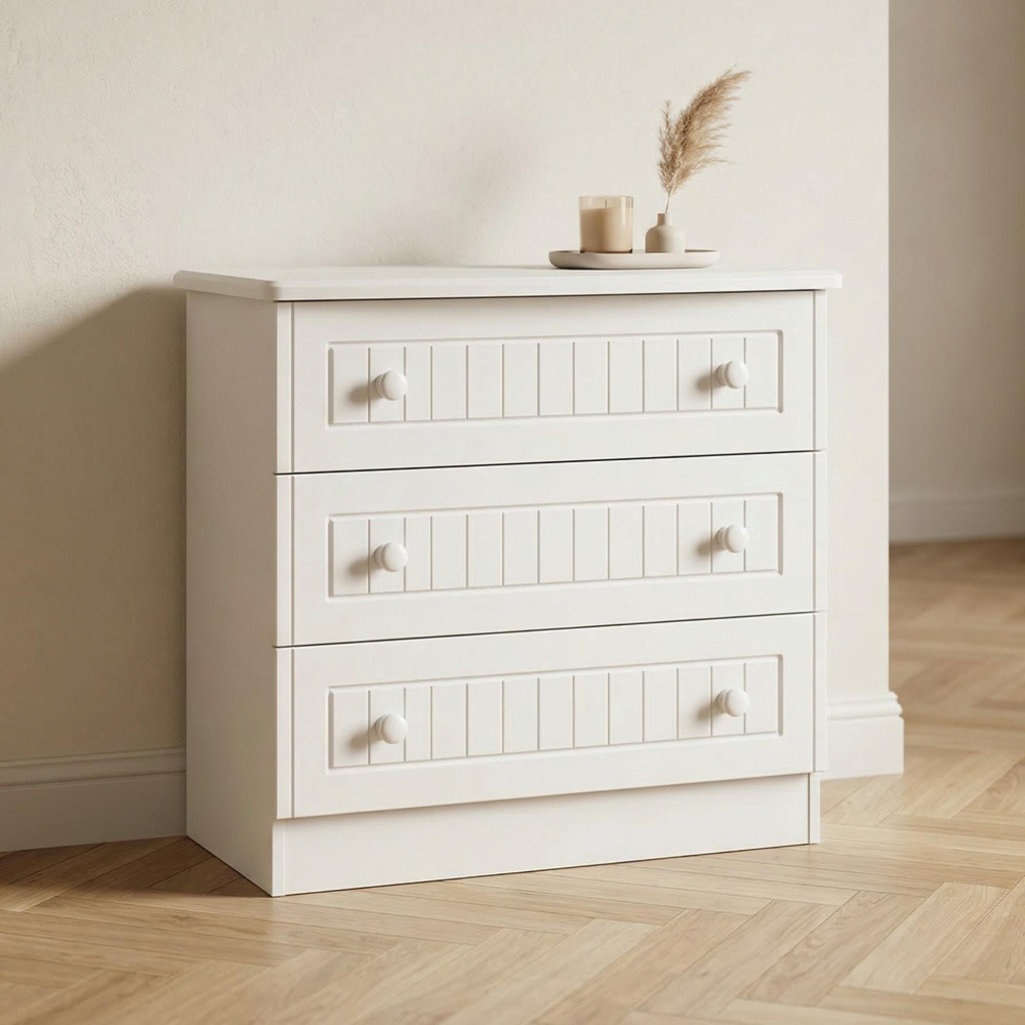 Warwick Chest - 3 Drawer - Small - White