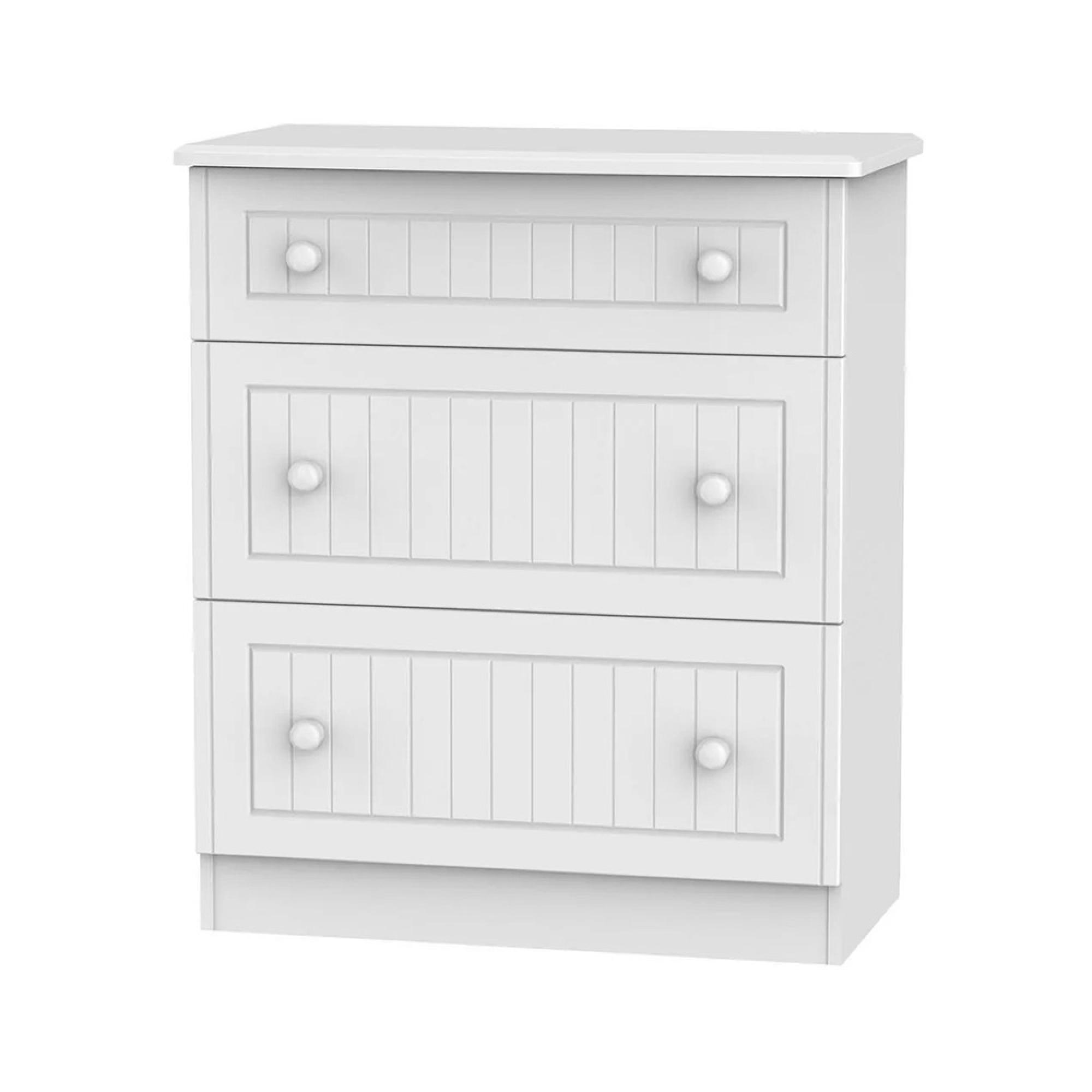 Warwick Chest - 3 Drawer - Deep - White
