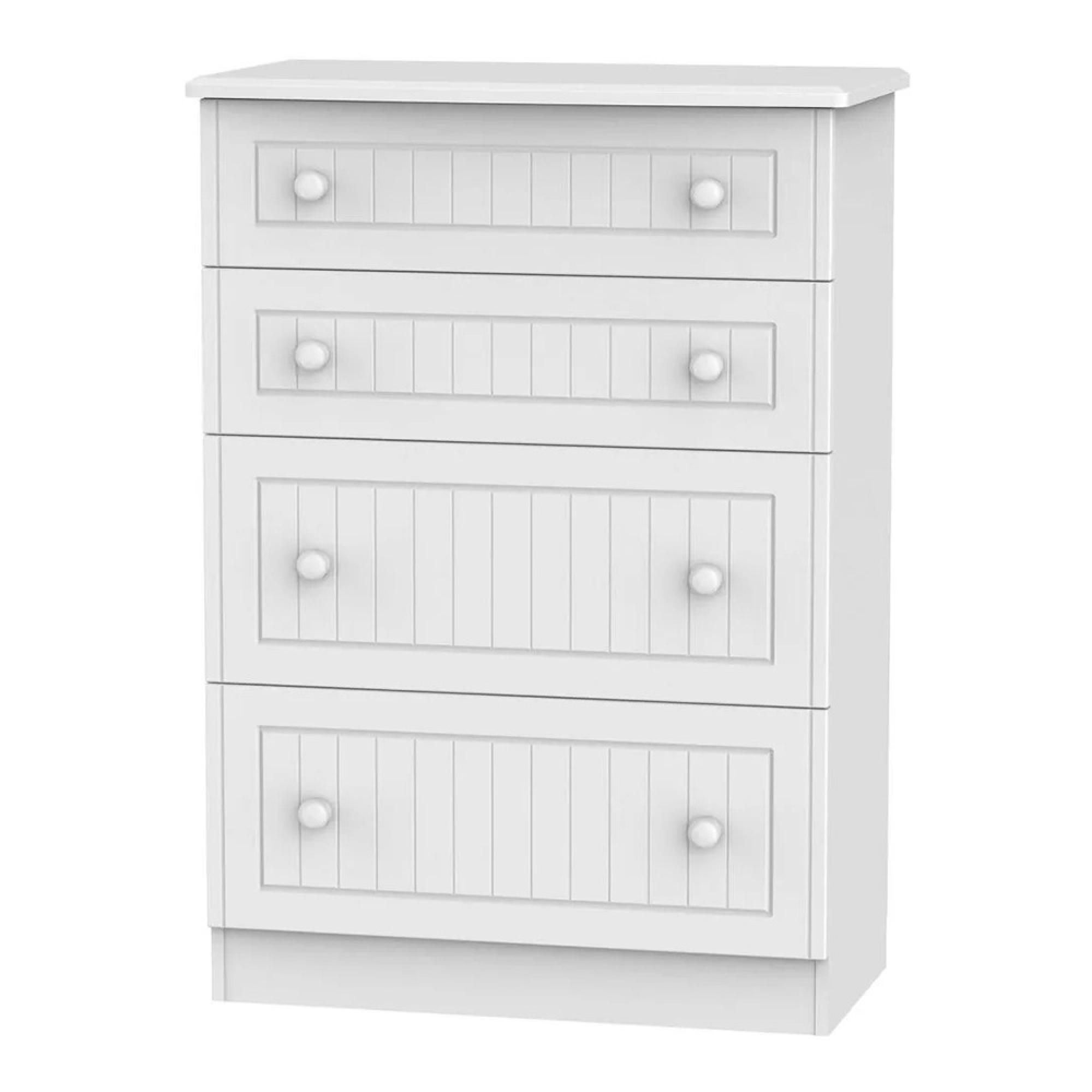 Warwick Chest - 4 Drawer - Deep - White