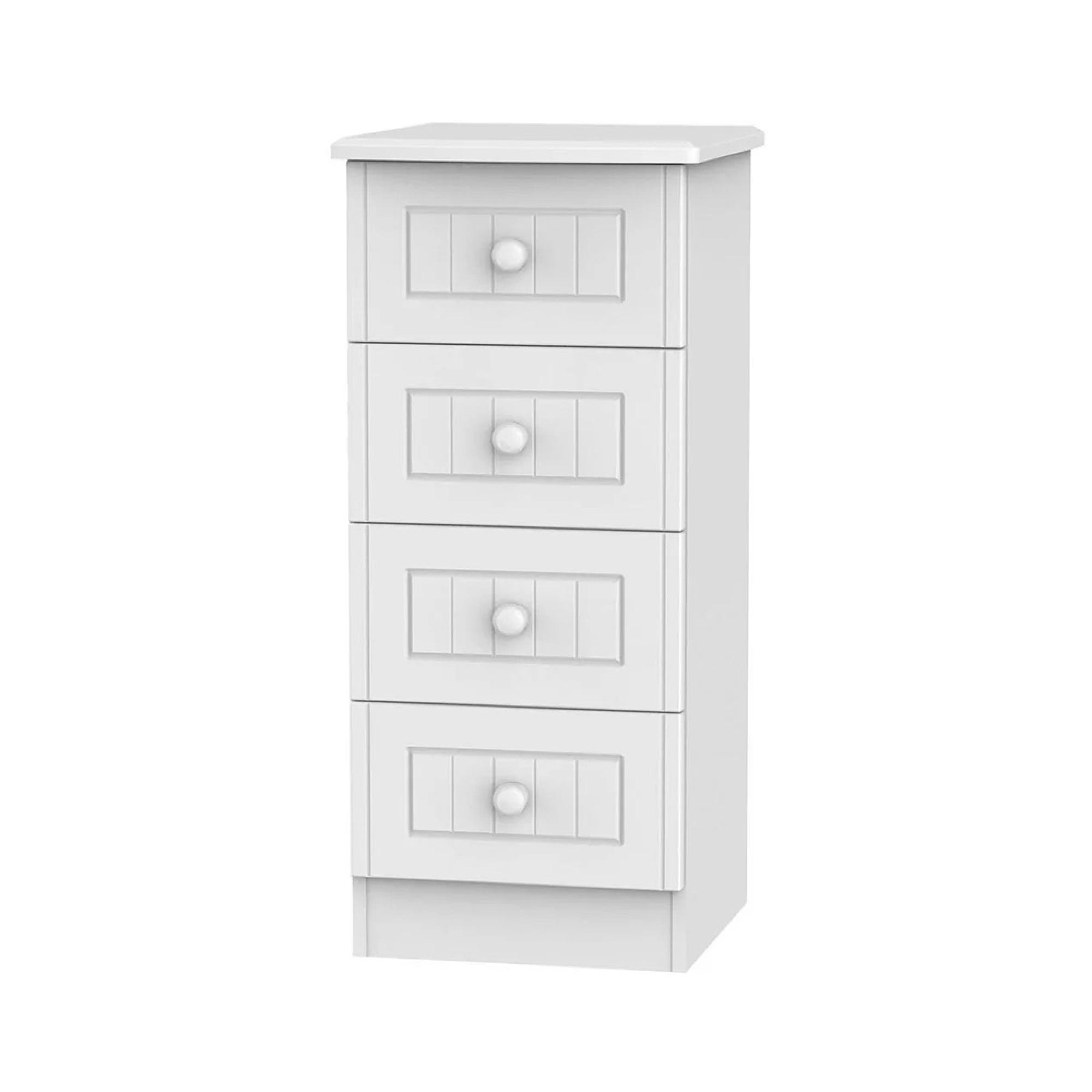 Warwick Chest - 4 Drawer - Narrow - White